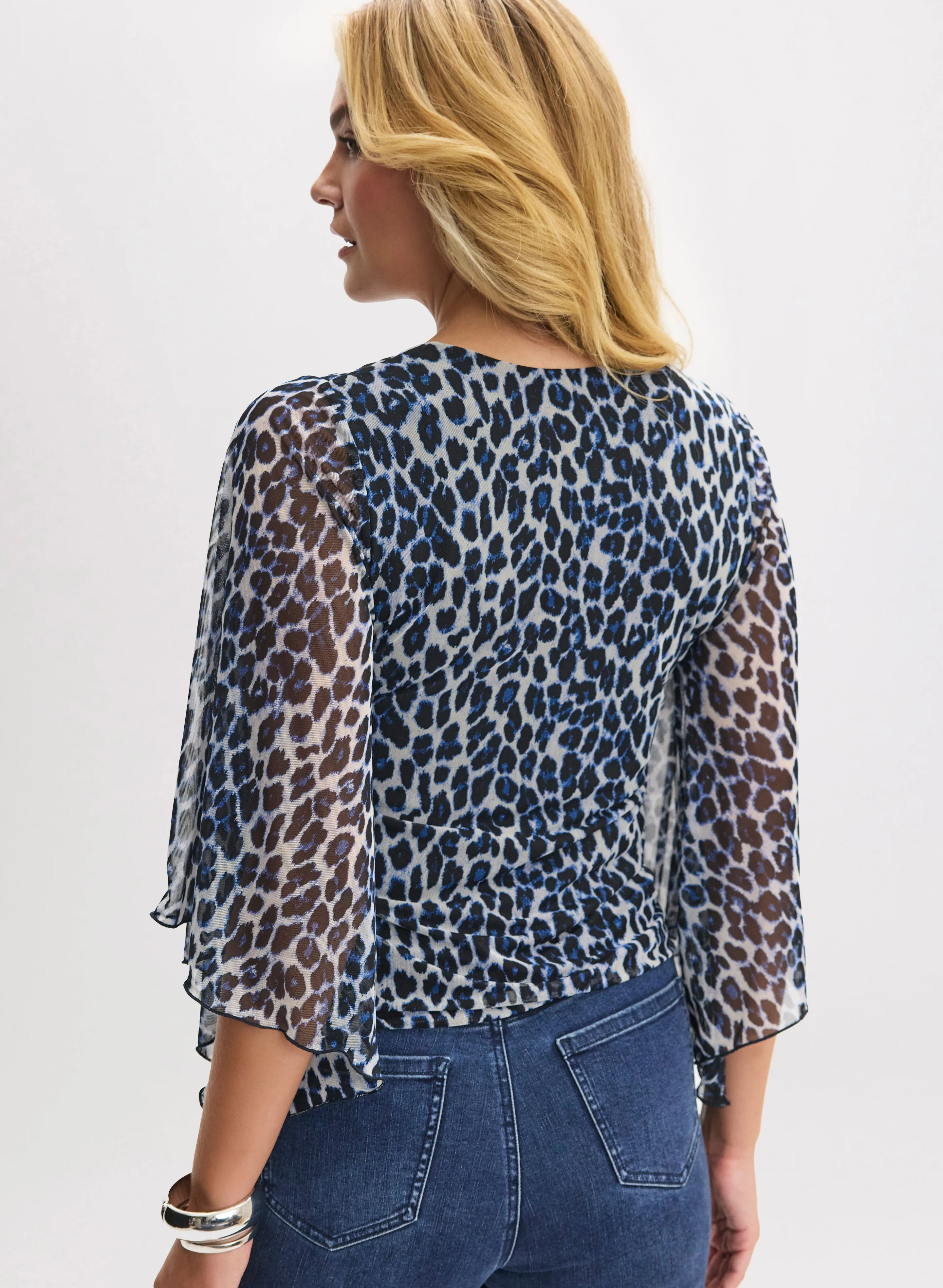 Animal Print Flared Sleeve Top sold by Laura product image thumbnail 4