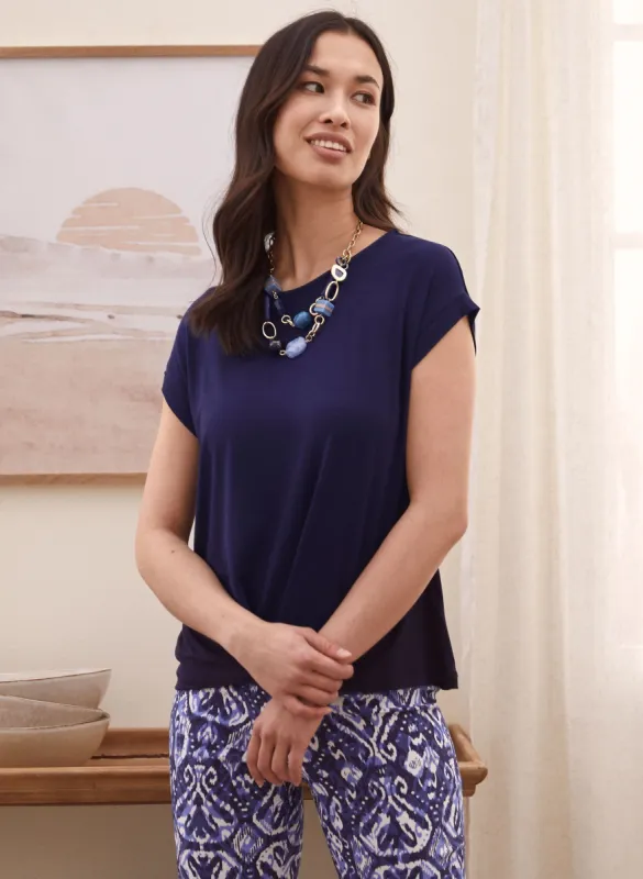Drop Shoulder Scoop Neck Top sold by Laura