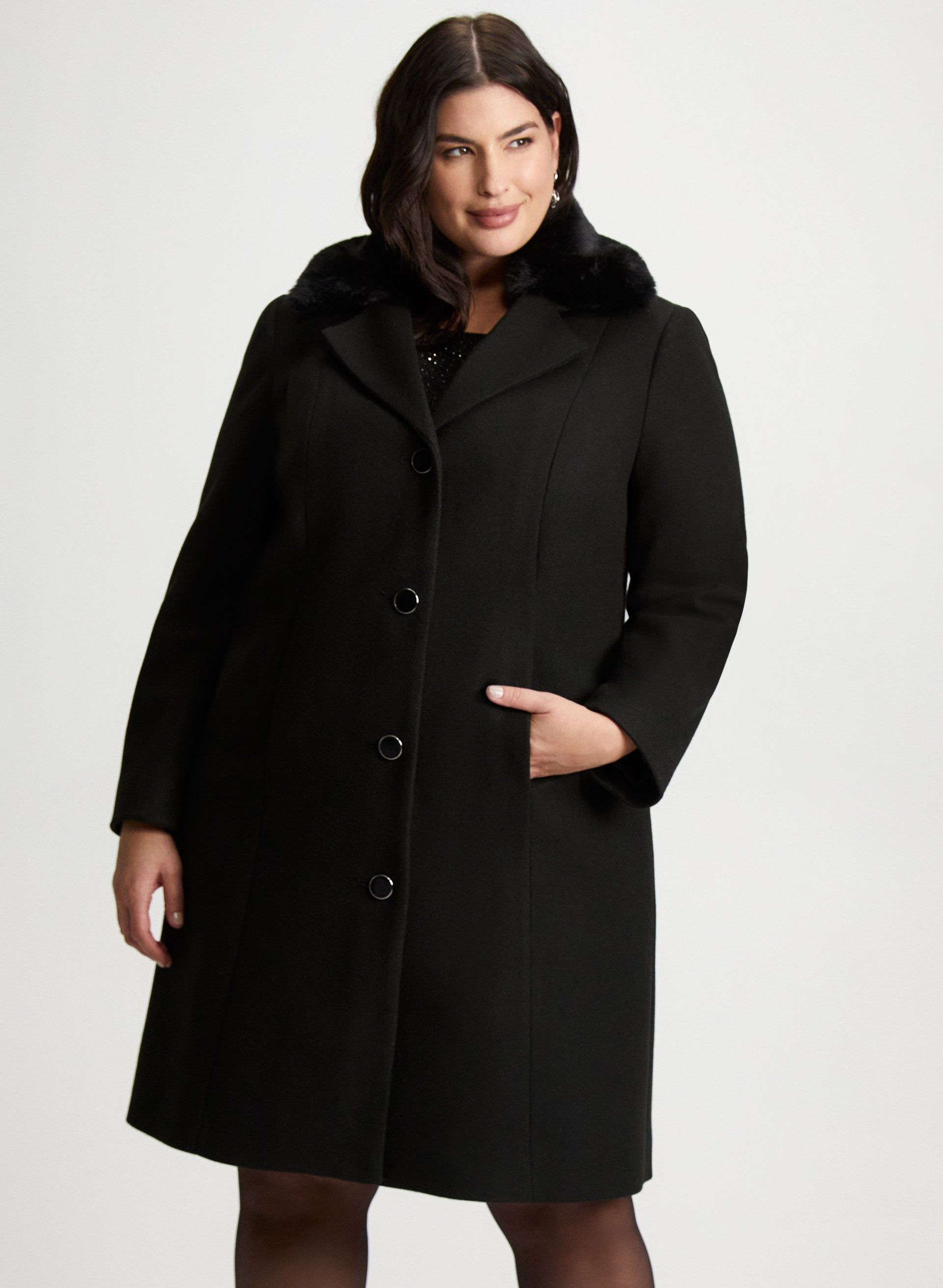 Stretch Wool-Blend Coat sold by Laura