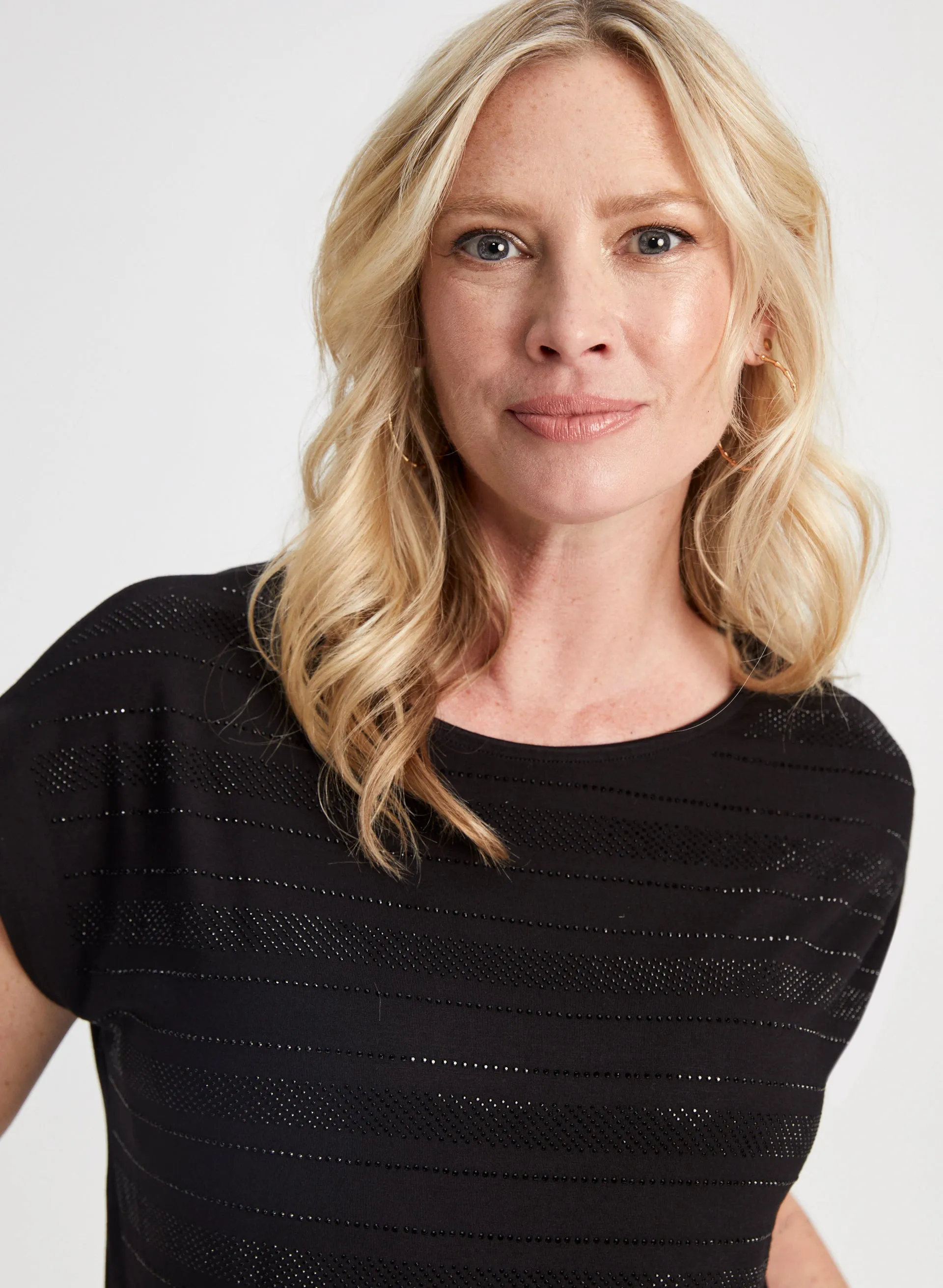 Cap Sleeve Stripe Detail Tee sold by Laura product image thumbnail 2