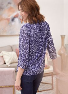 Floral Print 3/4 Sleeve Blouse sold by Laura