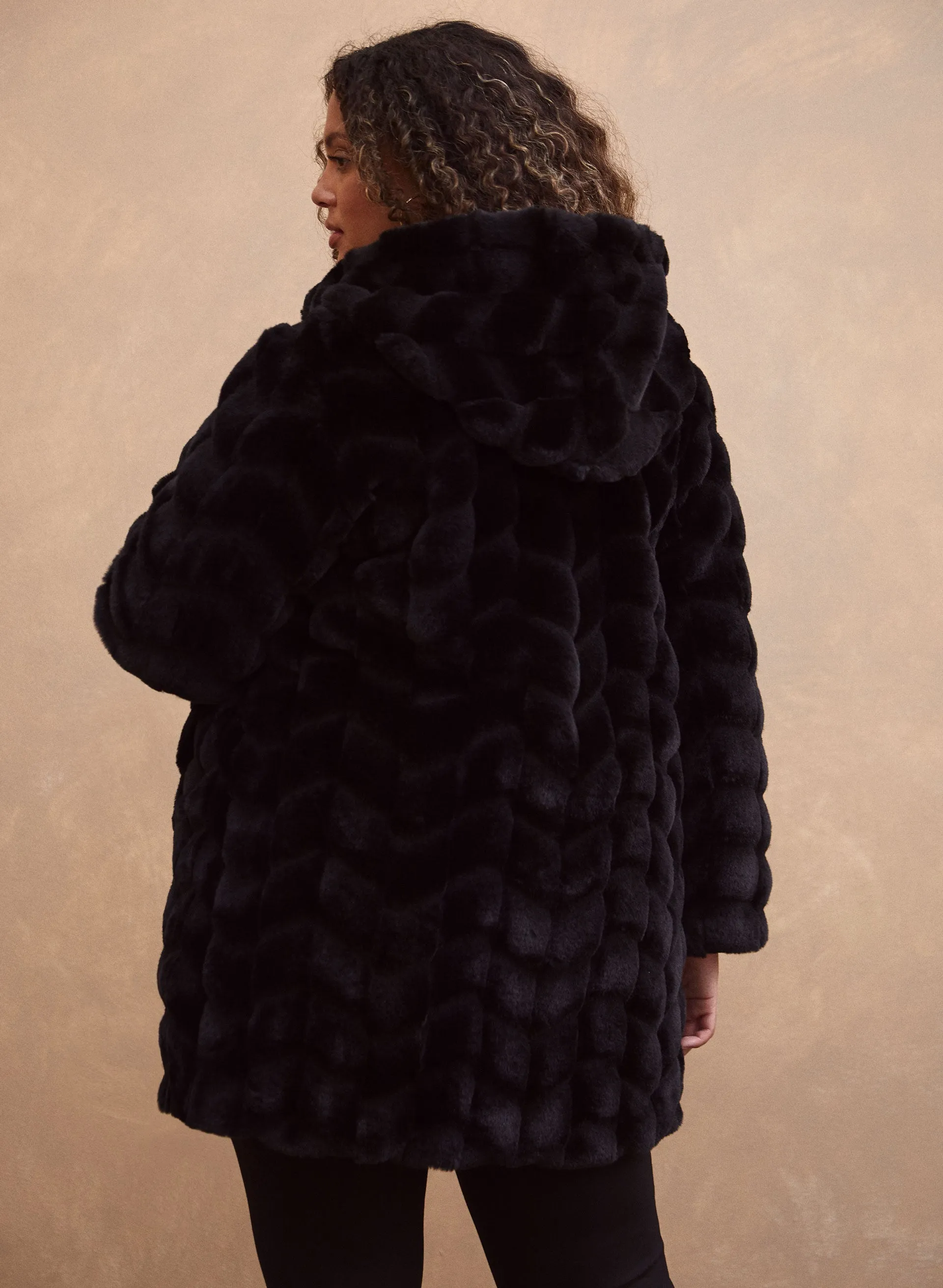 Hooded Faux Fur Coat sold by Laura product image thumbnail 2