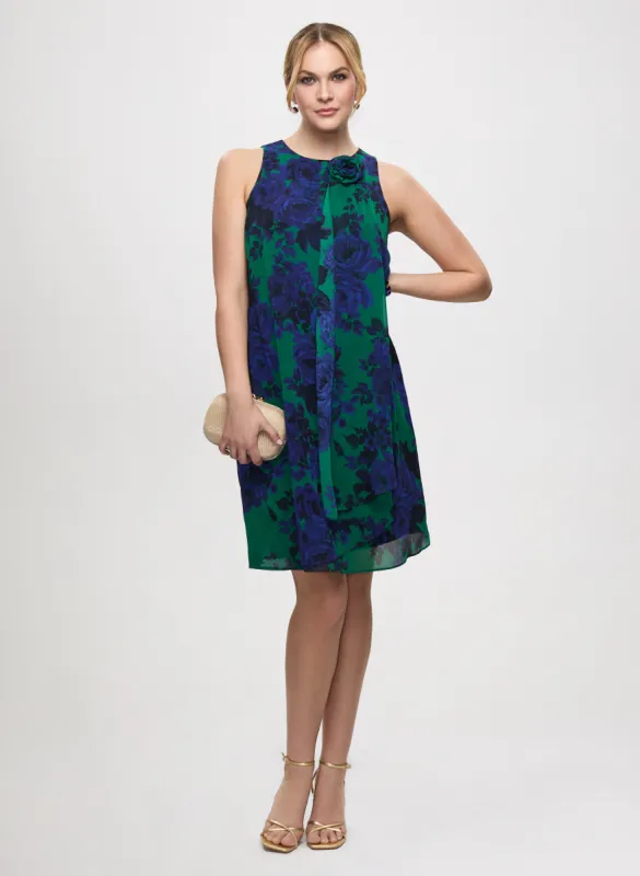 High Neck Rosette Detail Dress sold by Laura