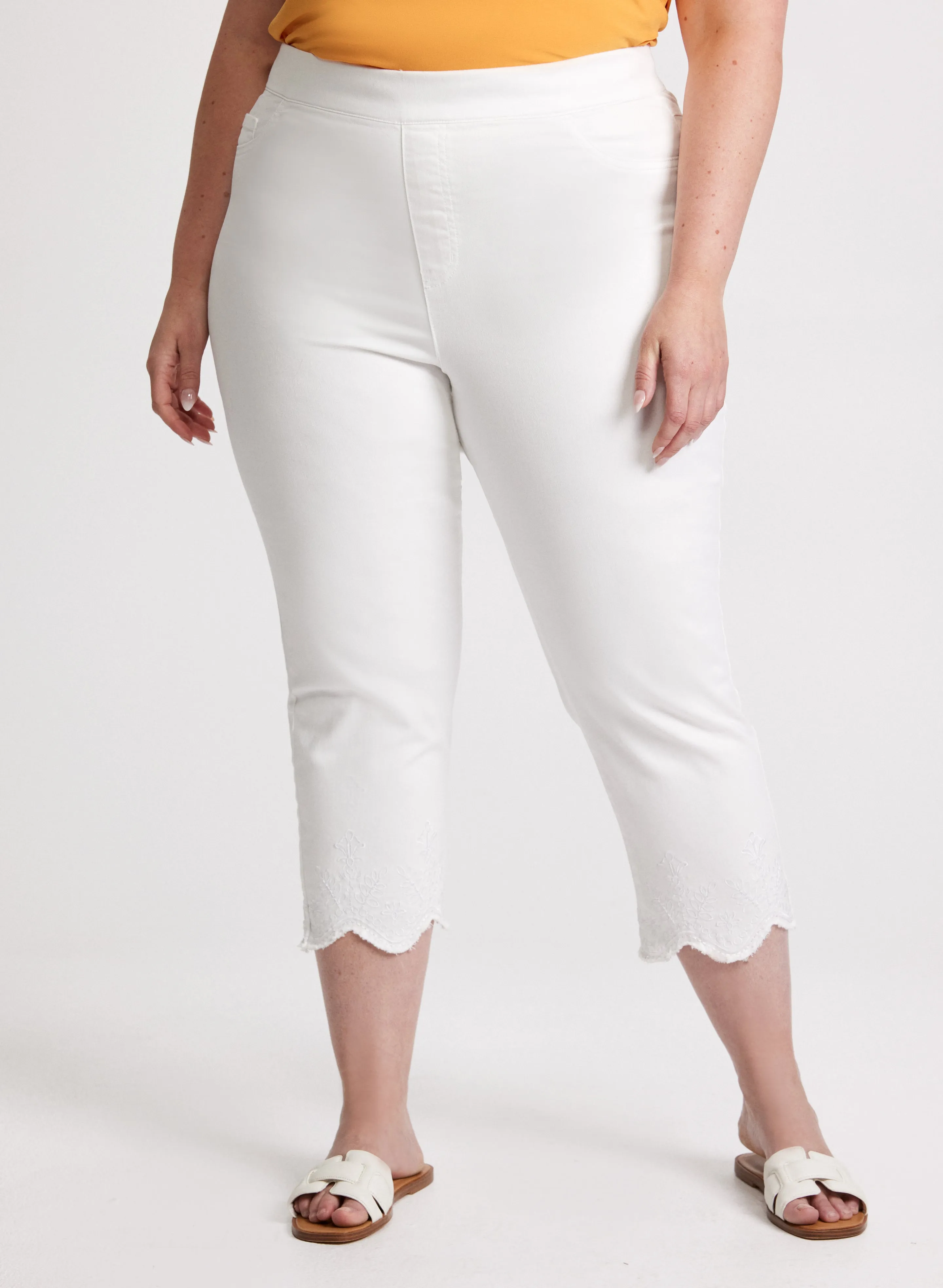 Pull-On Straight Leg Denim Capris sold by Laura