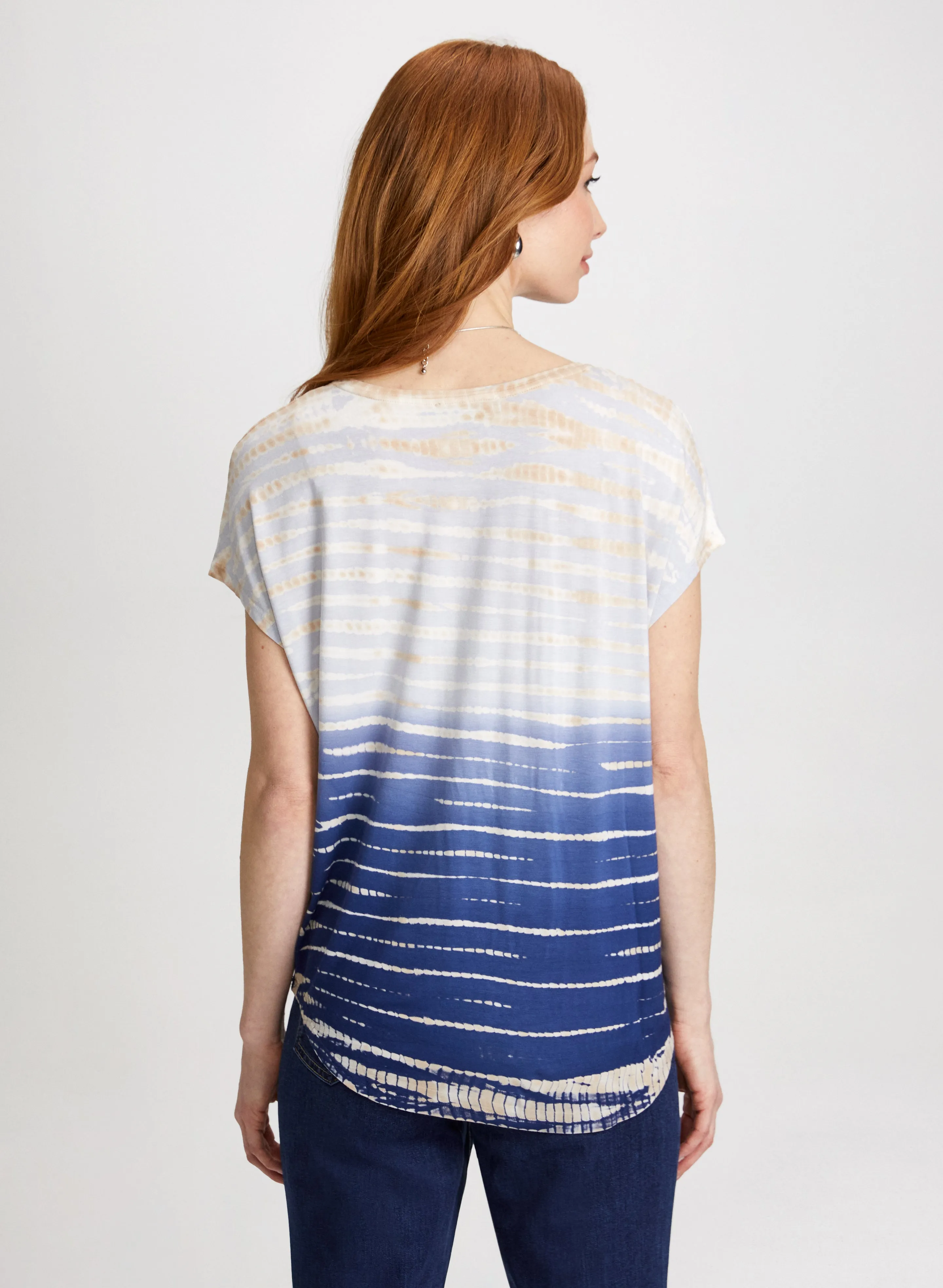 Striped Tie-Dye Effect Tee sold by Laura product image thumbnail 4