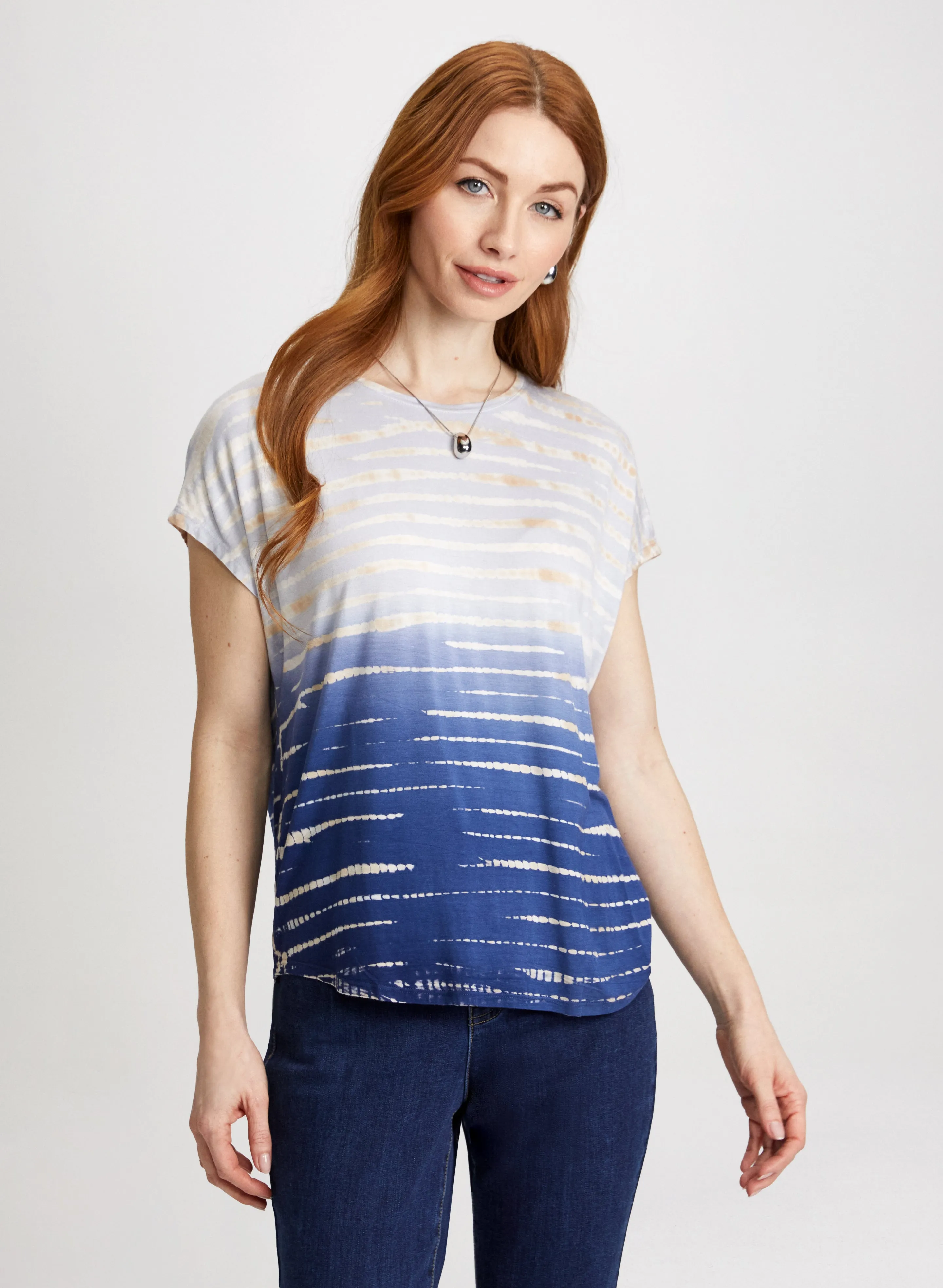 Striped Tie-Dye Effect Tee sold by Laura product image thumbnail 5