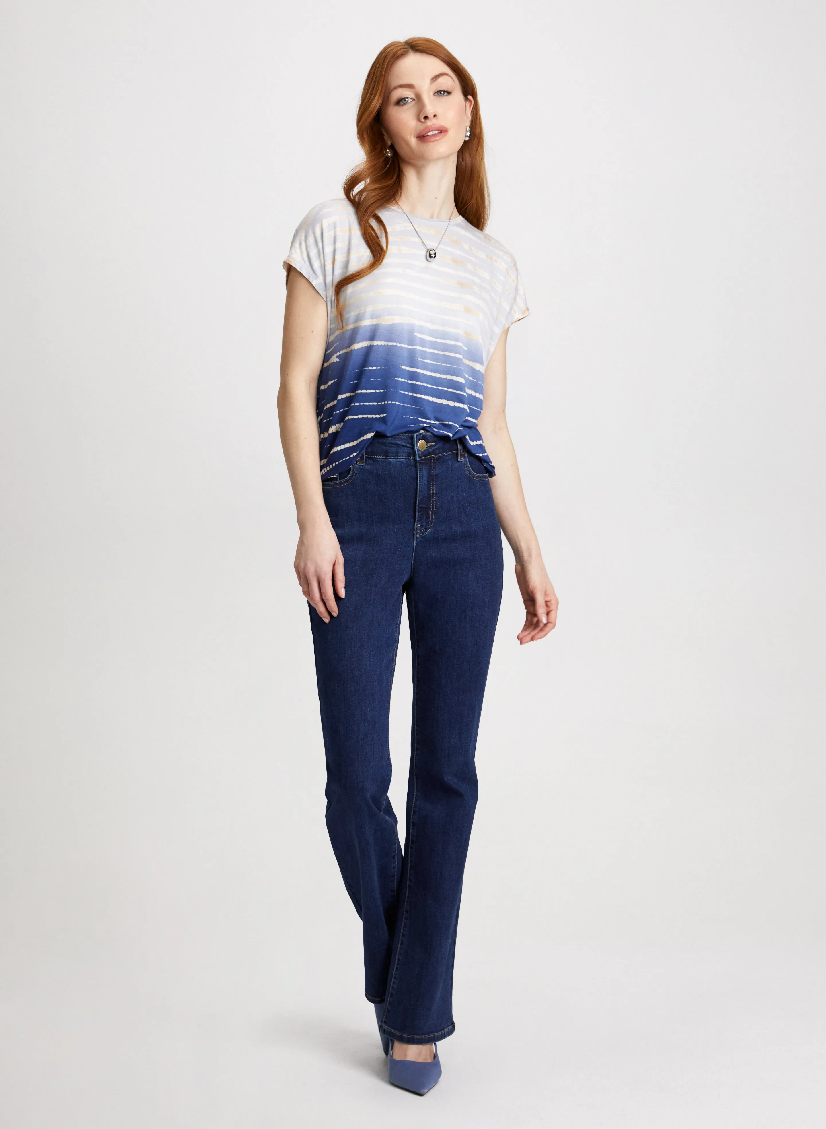 Striped Tie-Dye Effect Tee sold by Laura product image thumbnail 3