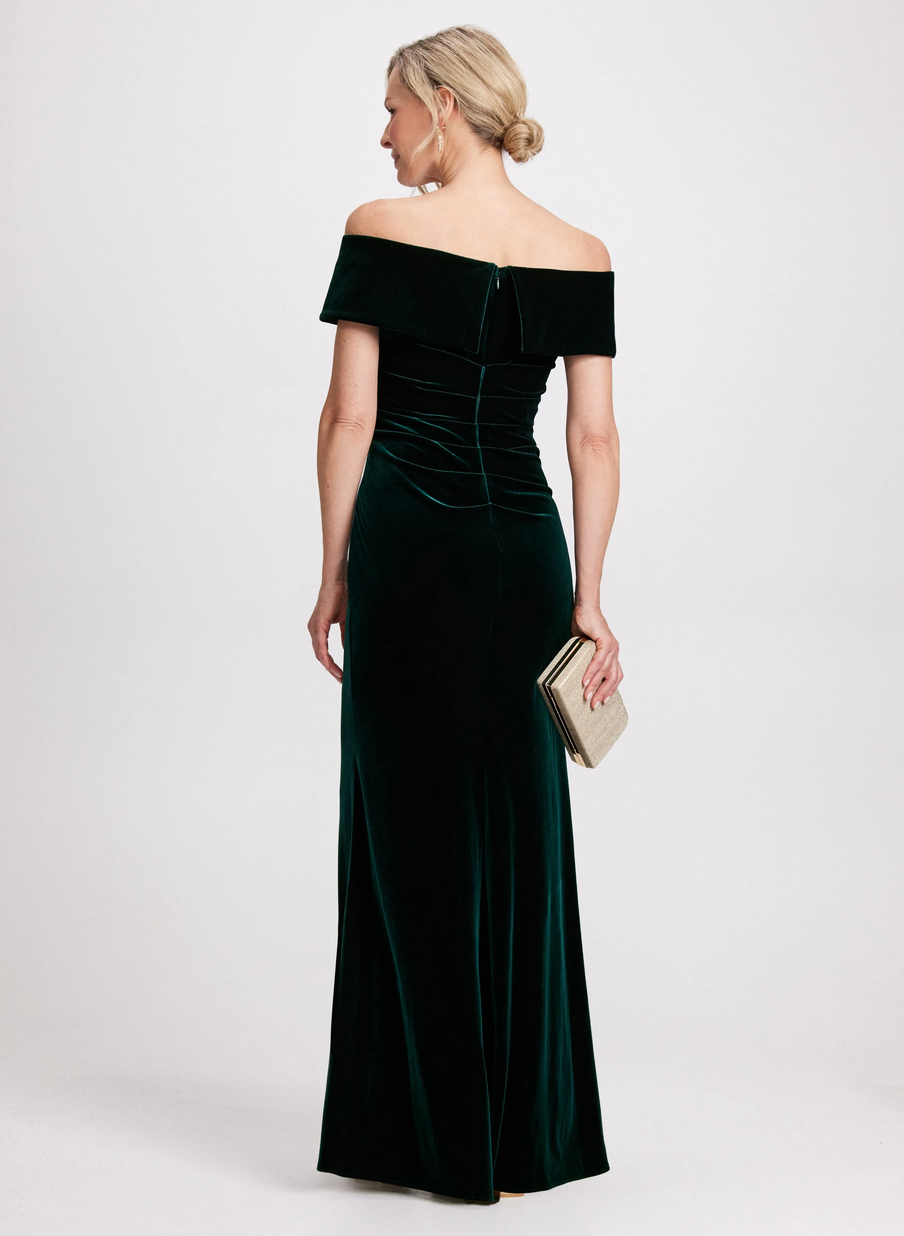 Off-The-Shoulder Velvet Dress sold by Laura product image thumbnail 3