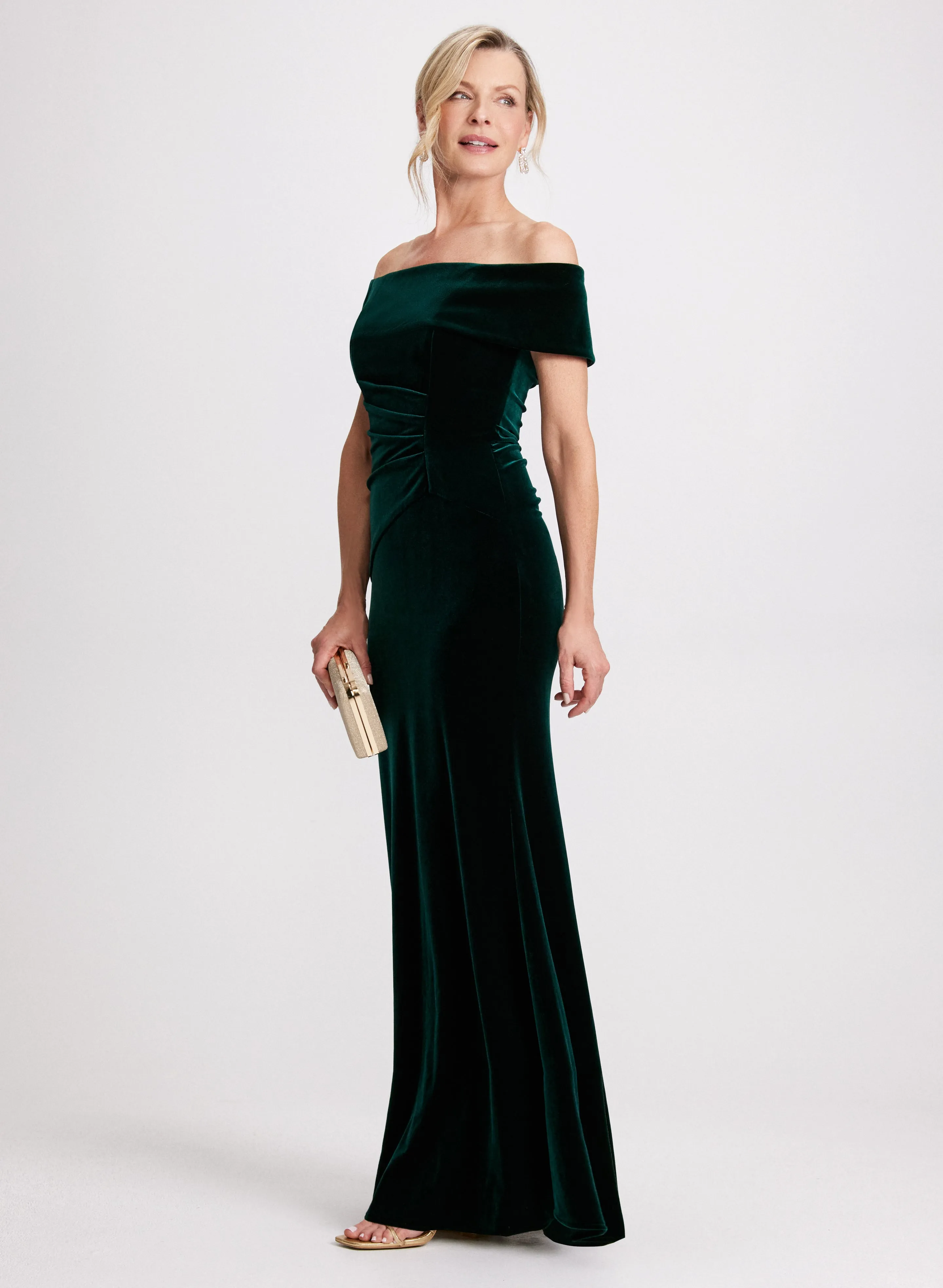 Off-The-Shoulder Velvet Dress sold by Laura product image thumbnail 2