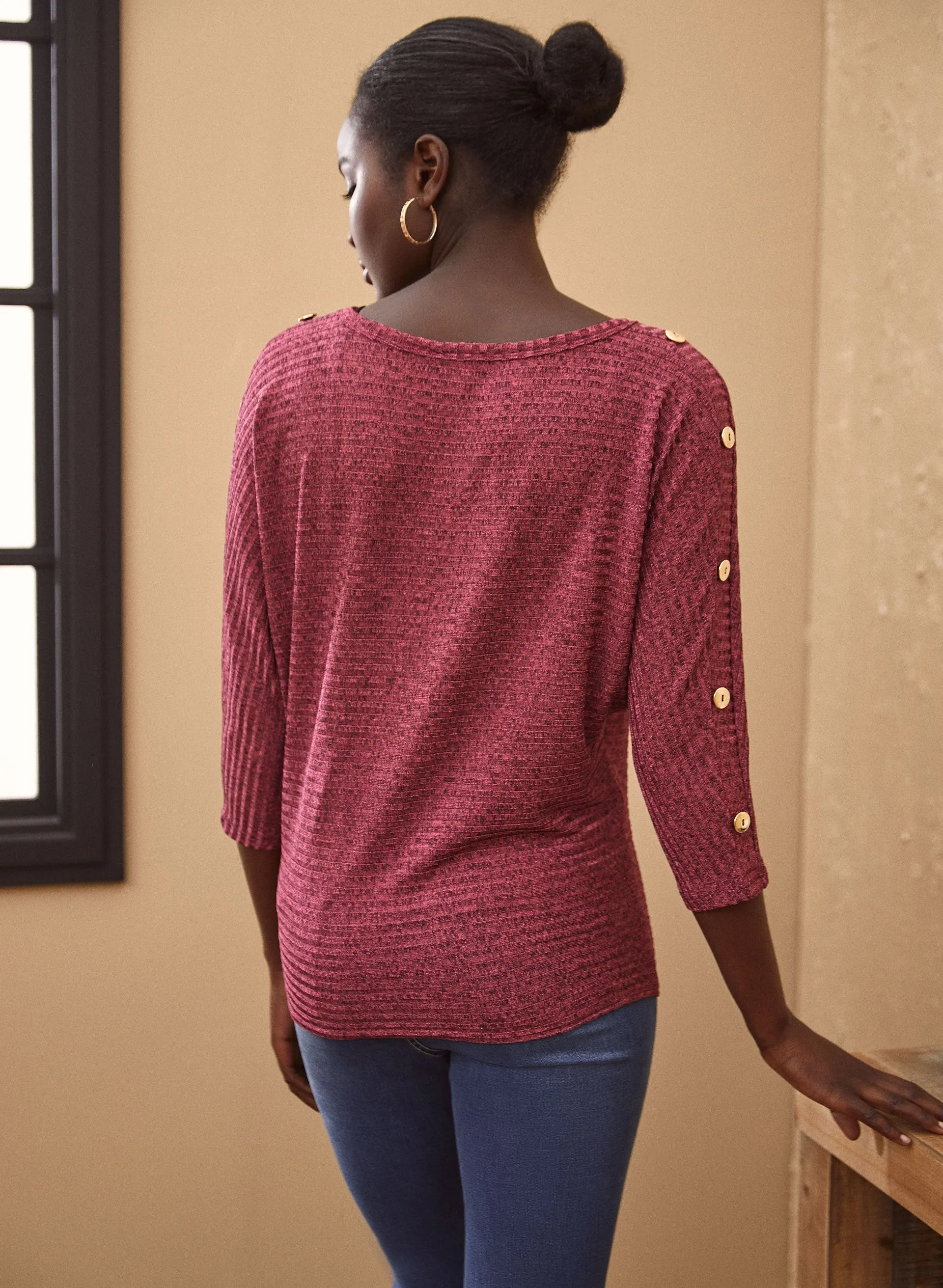 Button Detail Dolman Sleeve Top sold by Laura product image thumbnail 3