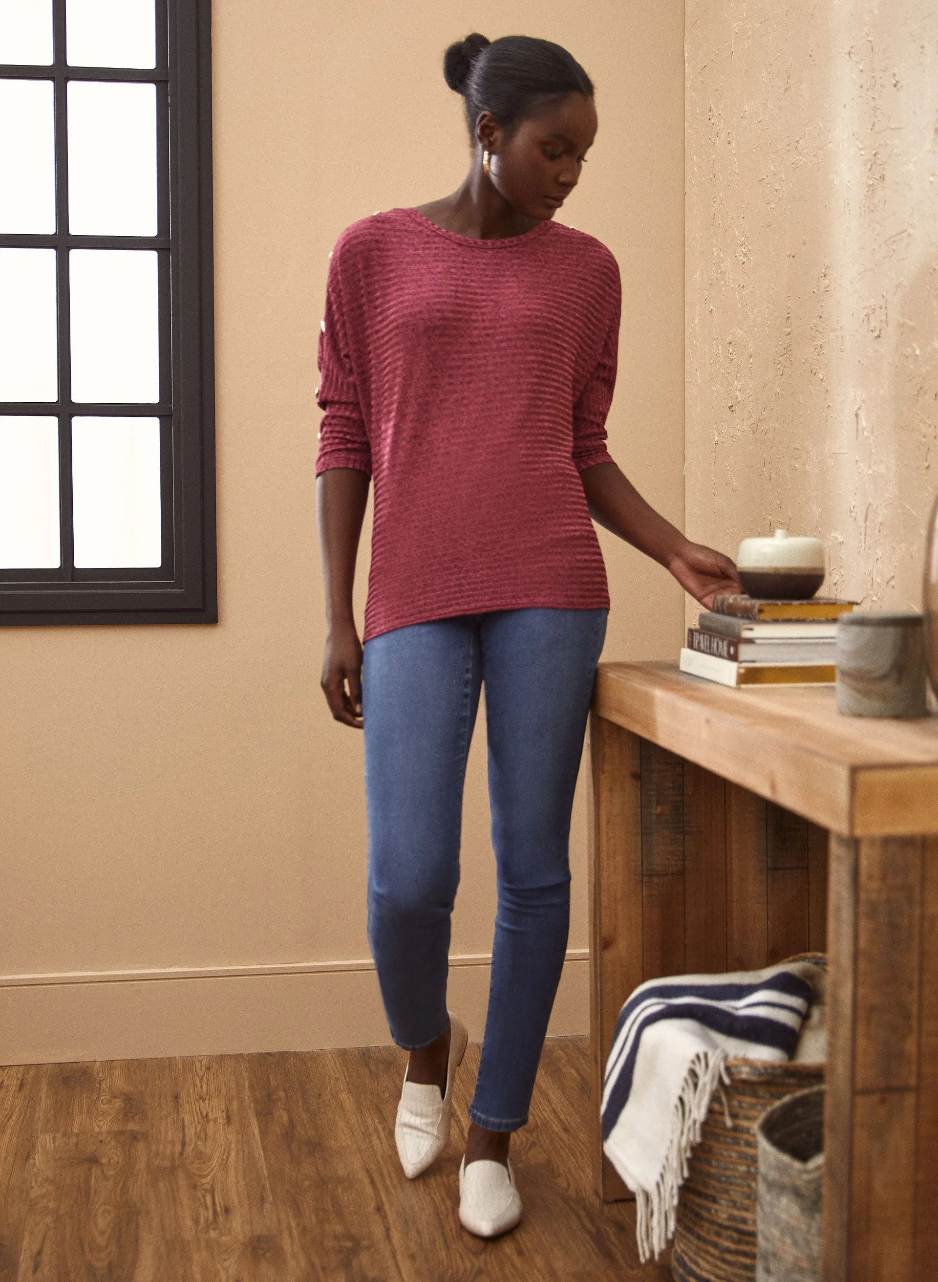 Button Detail Dolman Sleeve Top sold by Laura product image thumbnail 4