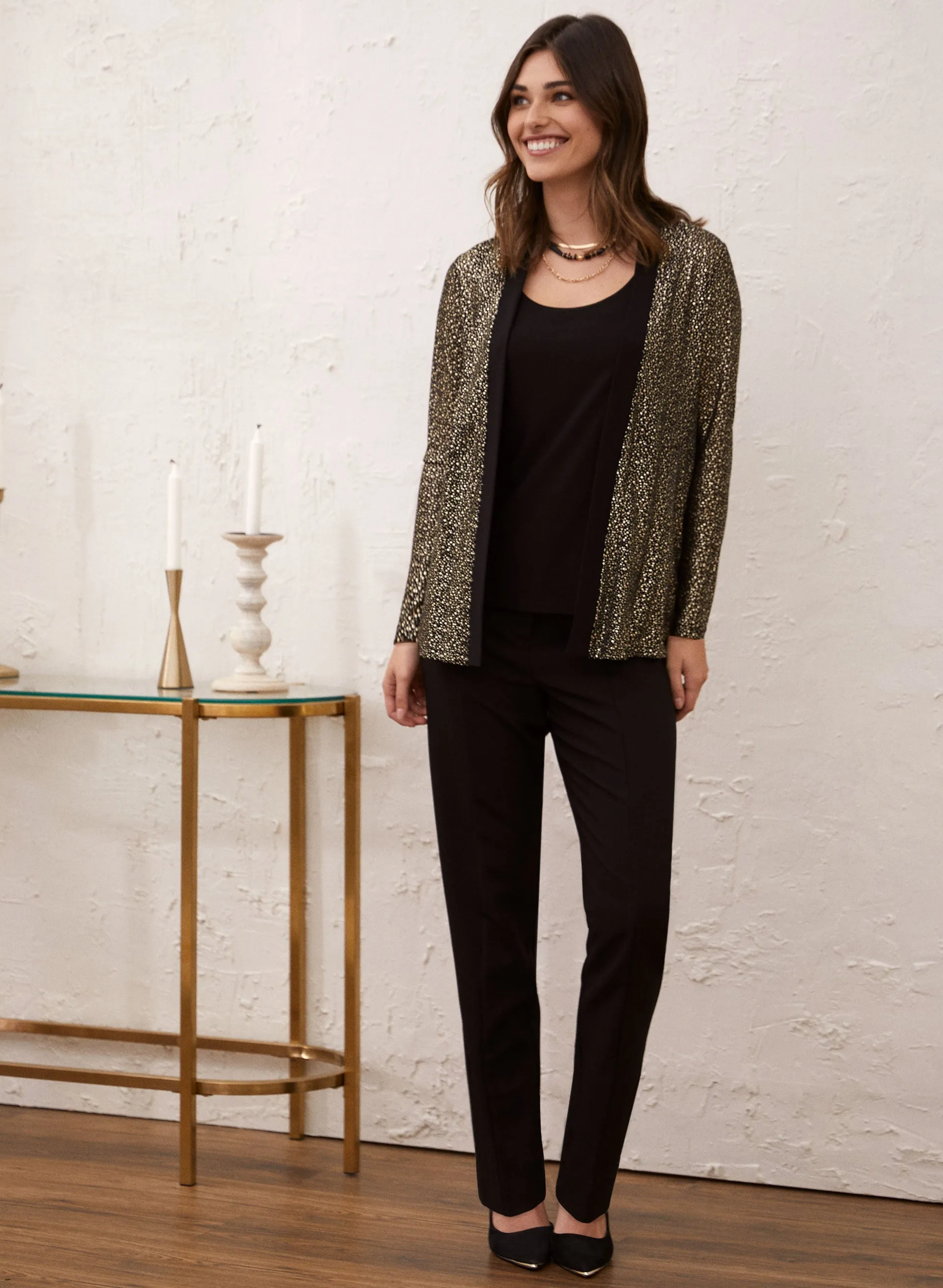 Metallic Detail Open Front Top sold by Laura product image thumbnail 4