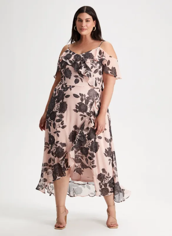 Floral Motif V-Neck Dress sold by Laura