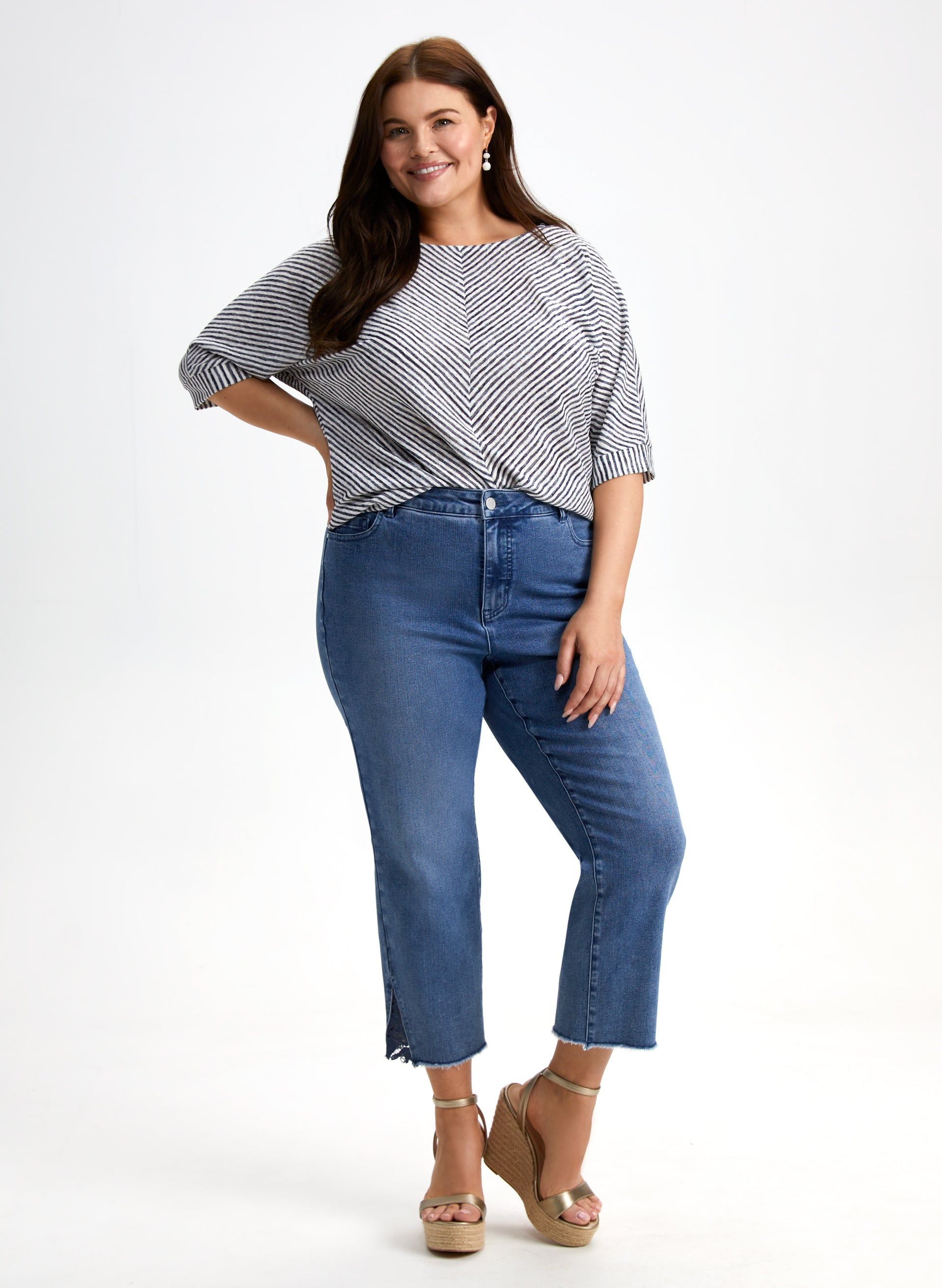 Striped Elbow Sleeve Top sold by Laura product image thumbnail 4