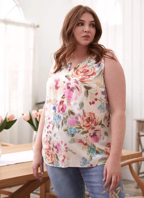 Floral Print Sleeveless Blouse sold by Laura