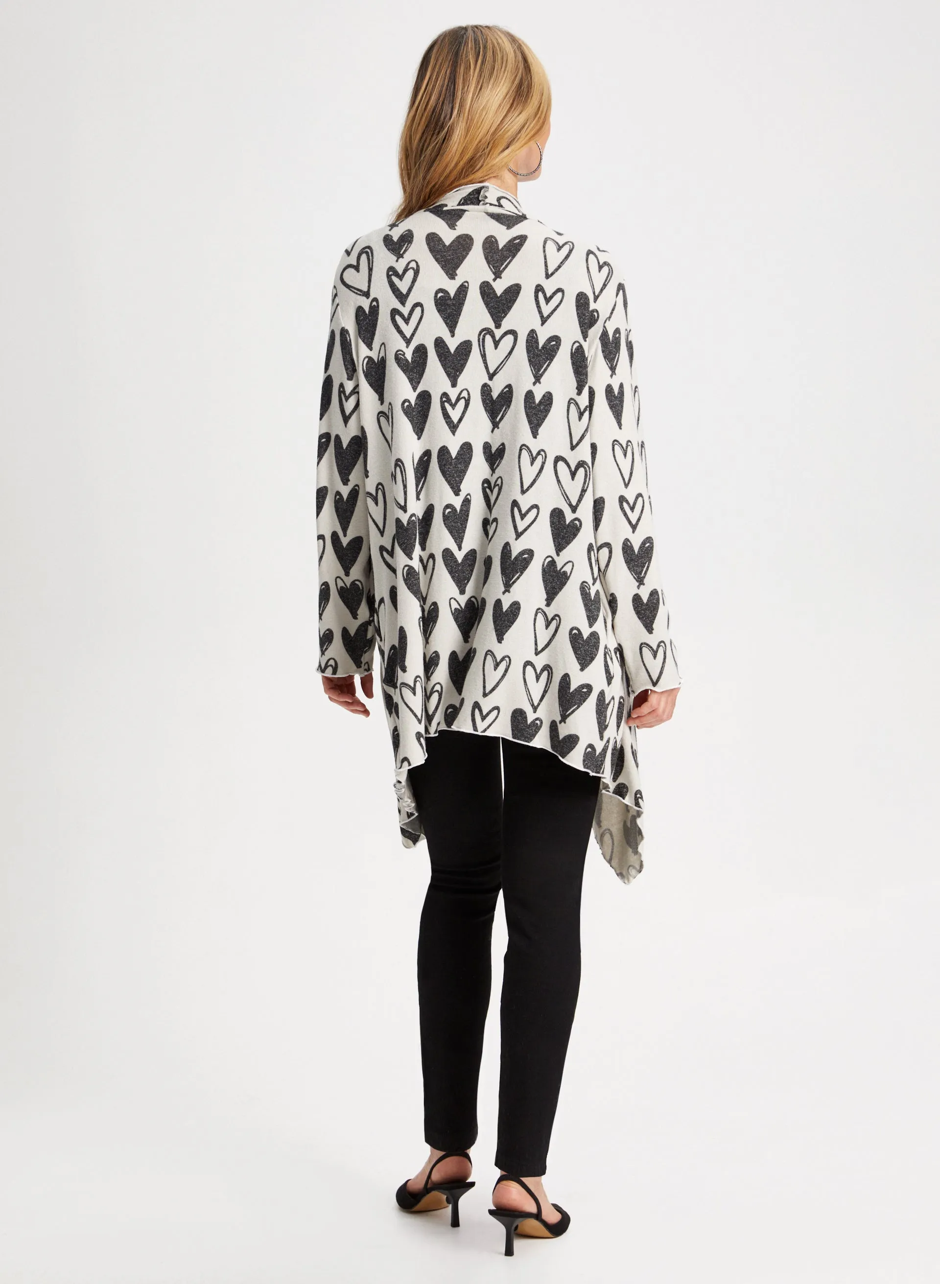 Heart Print Shawl Collar Cardigan sold by Laura product image thumbnail 2