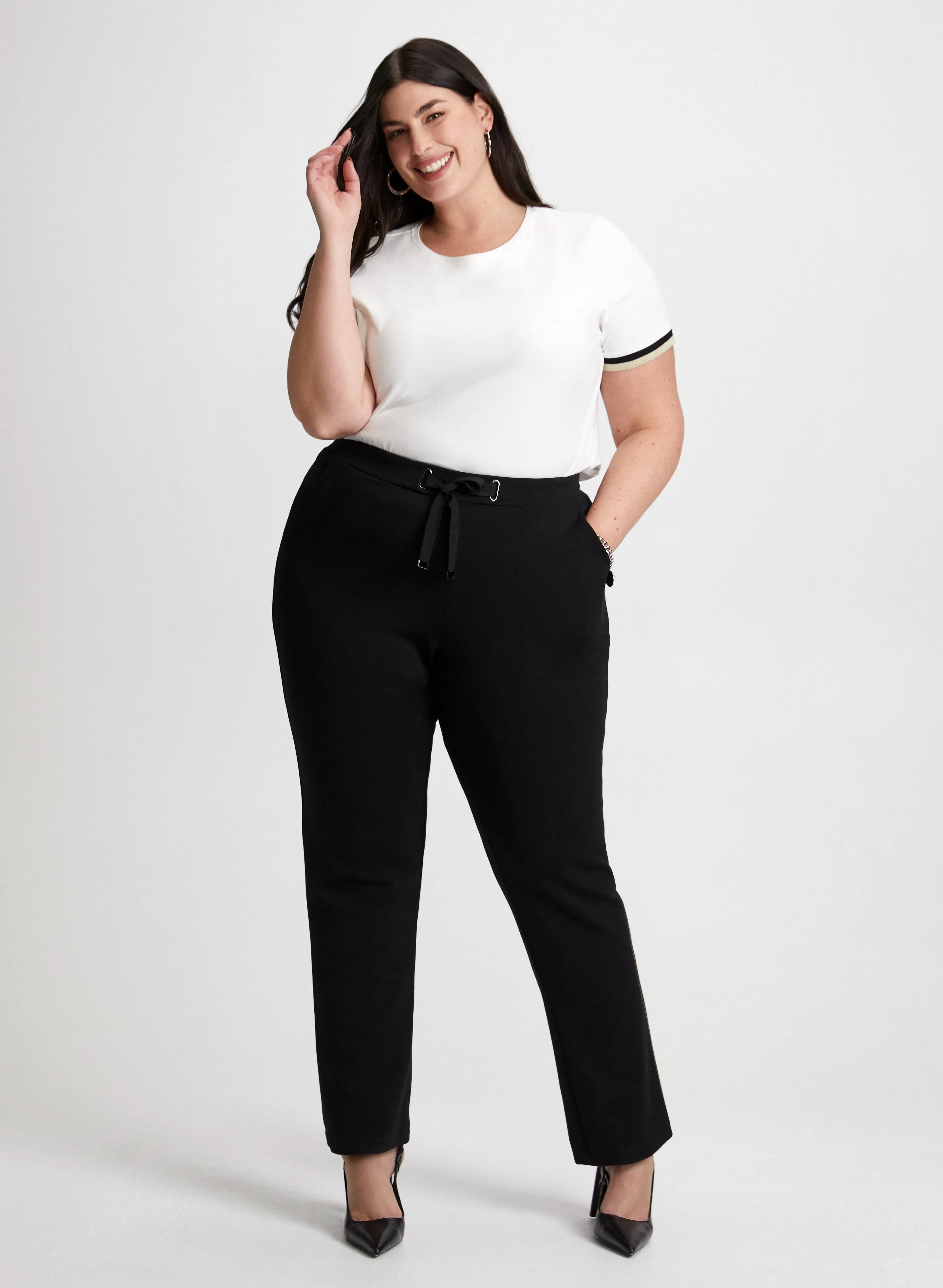 Metallic Detail Tee & Pull-On Pants sold by Laura