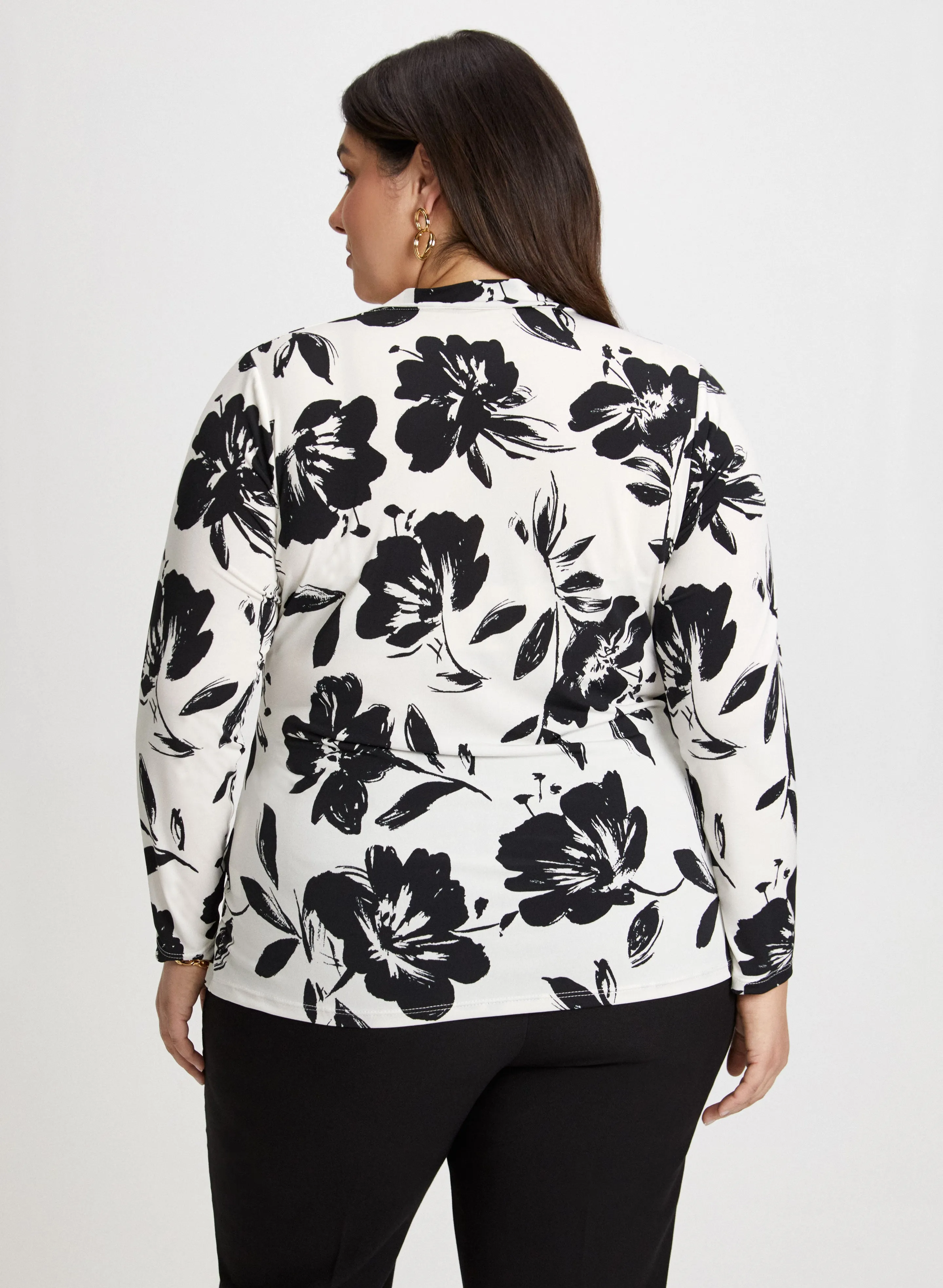 Wrap-Style Floral Motif Top sold by Laura product image thumbnail 2