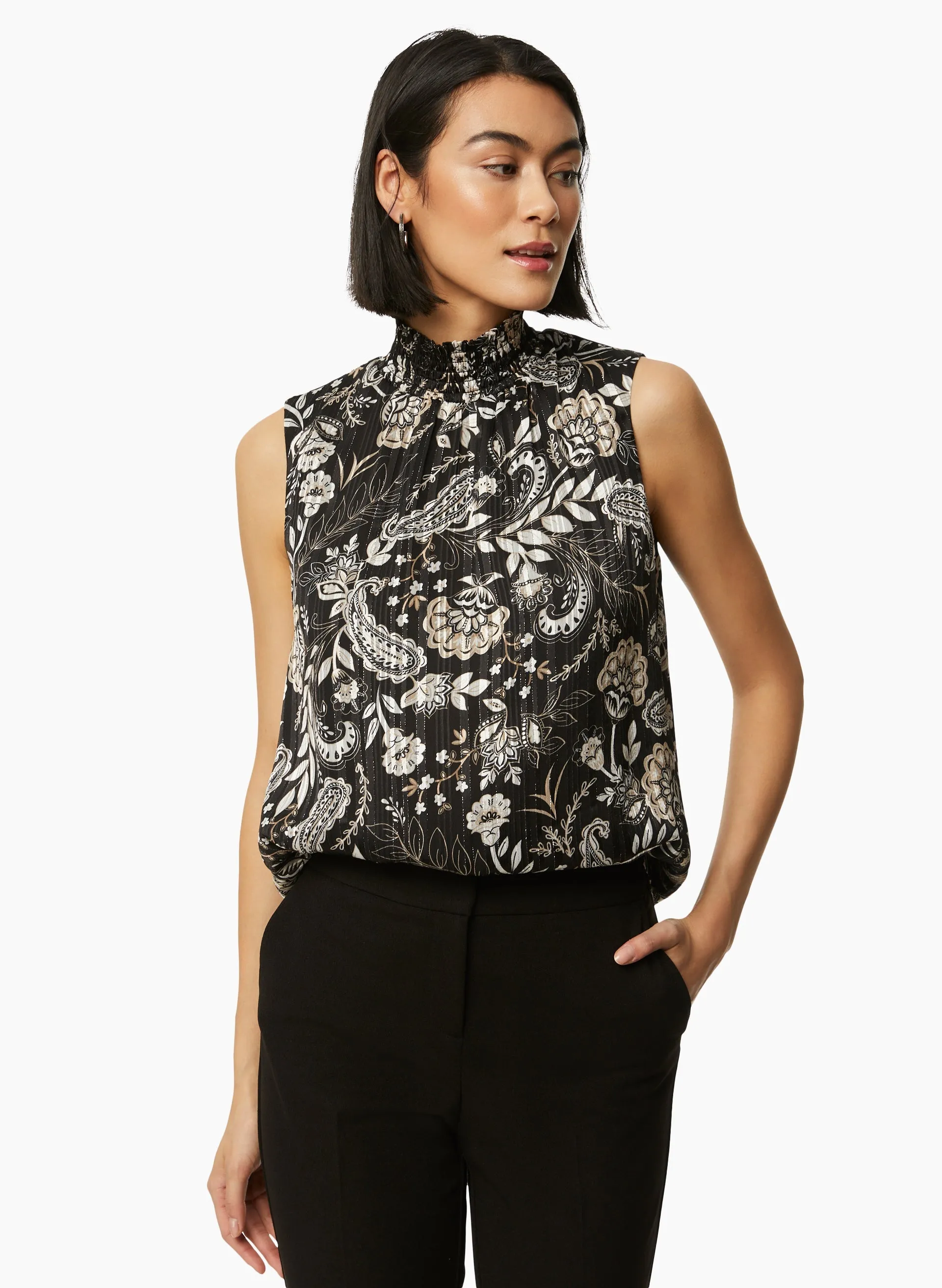 Sleeveless Paisley Motif Top sold by Laura