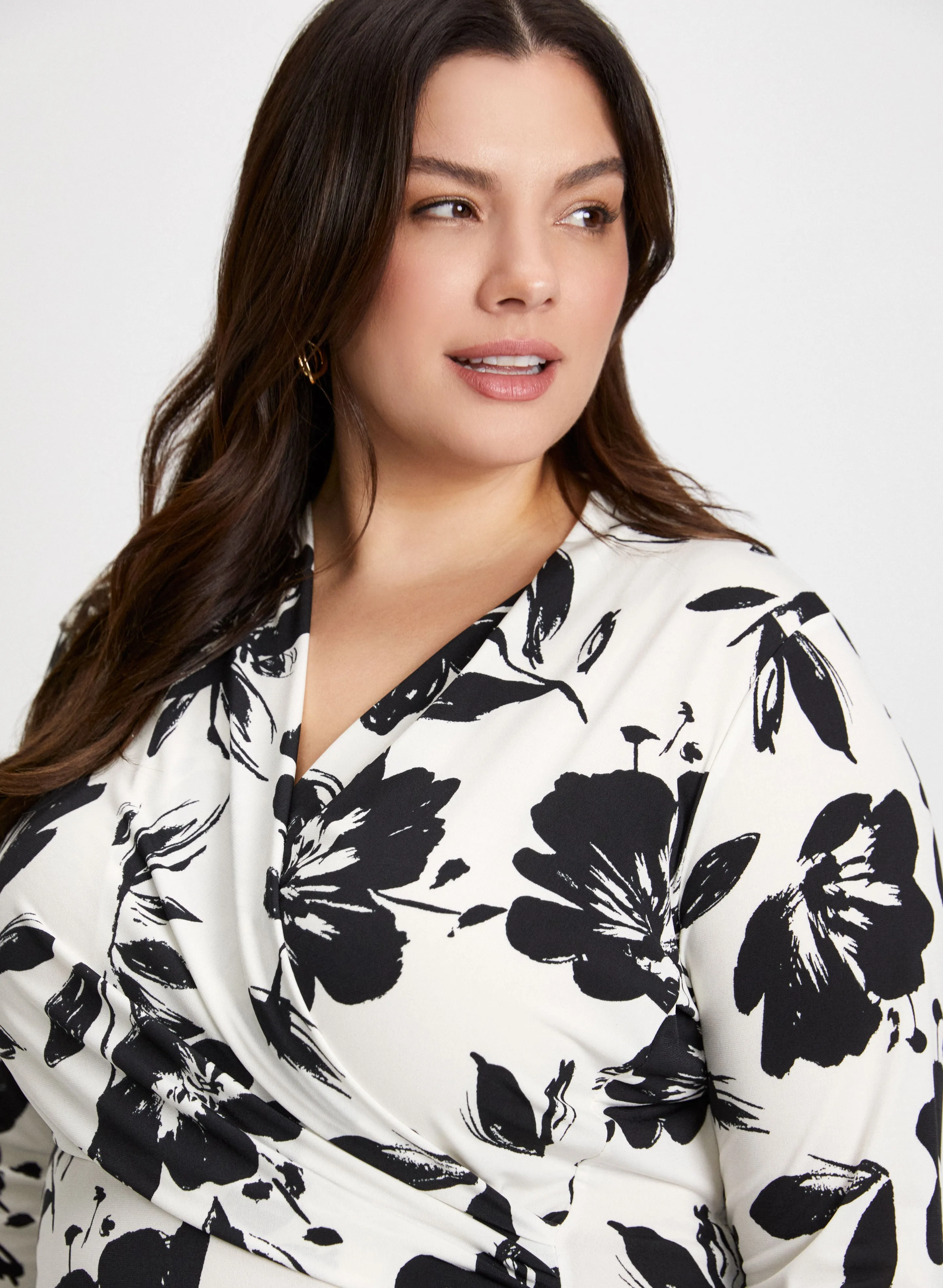 Wrap-Style Floral Motif Top sold by Laura product image thumbnail 4