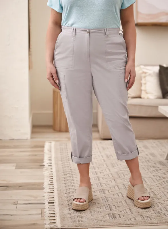 Zipper Detail Cargo Capris sold by Laura
