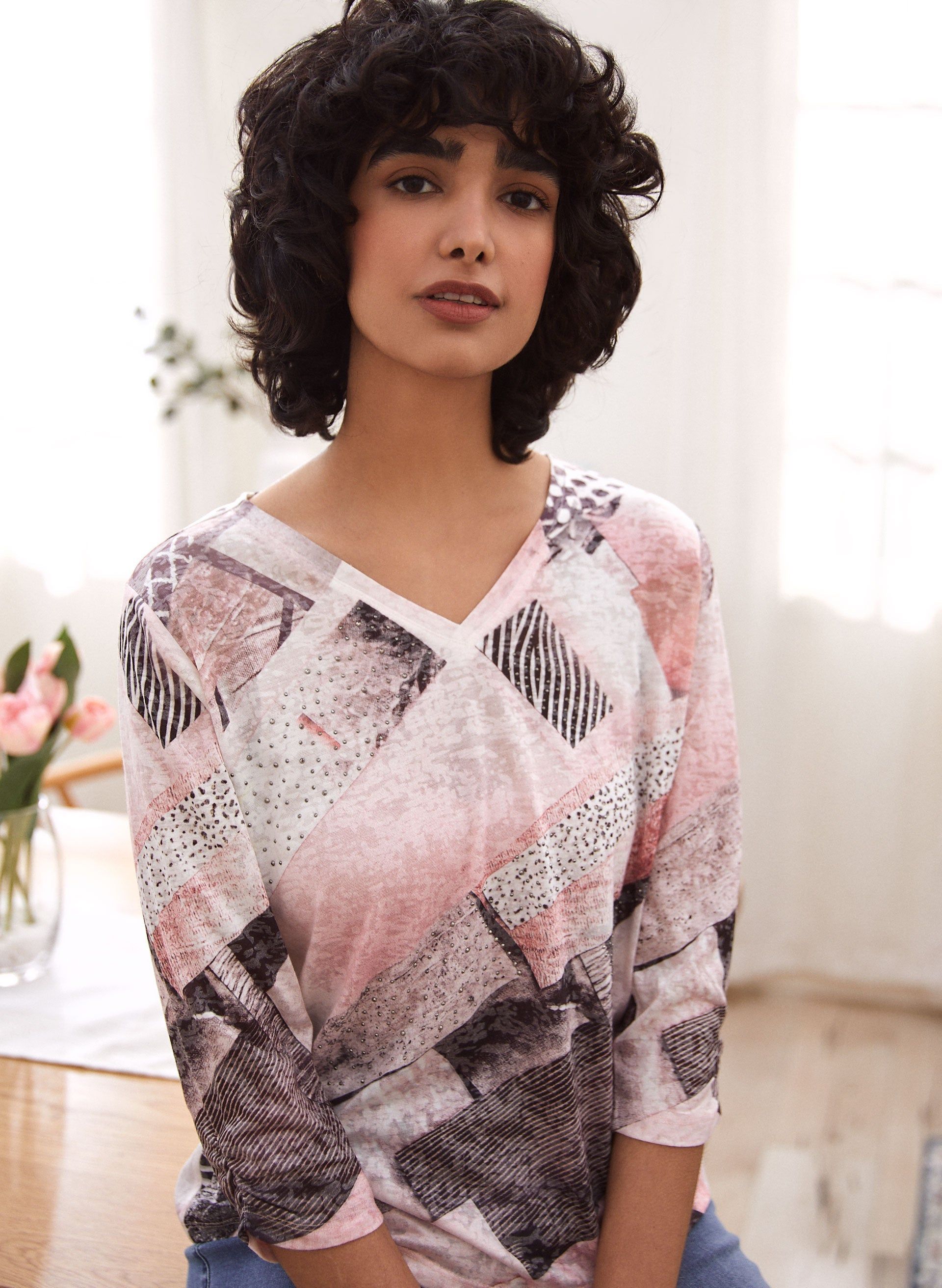 Abstract Geometric Print Burnout Tee sold by Laura product image thumbnail 2