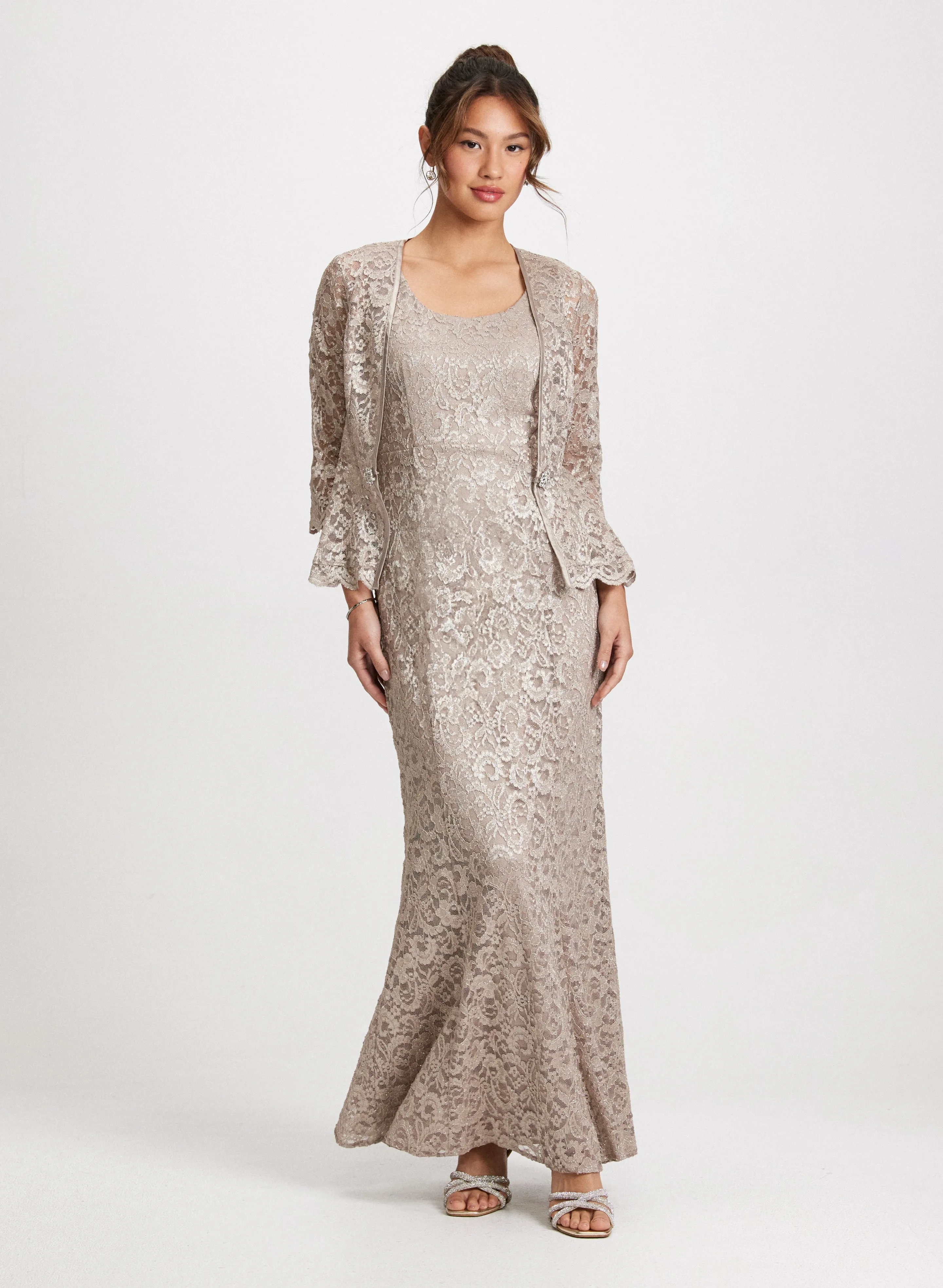 Lace Jacket & Long Dress Set sold by Laura