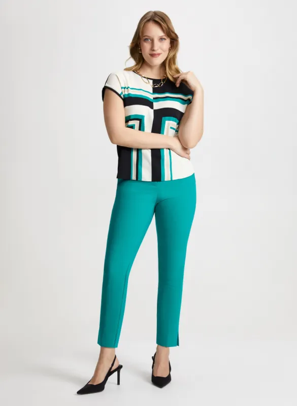 Geometric Top & Slim Leg Pants sold by Laura
