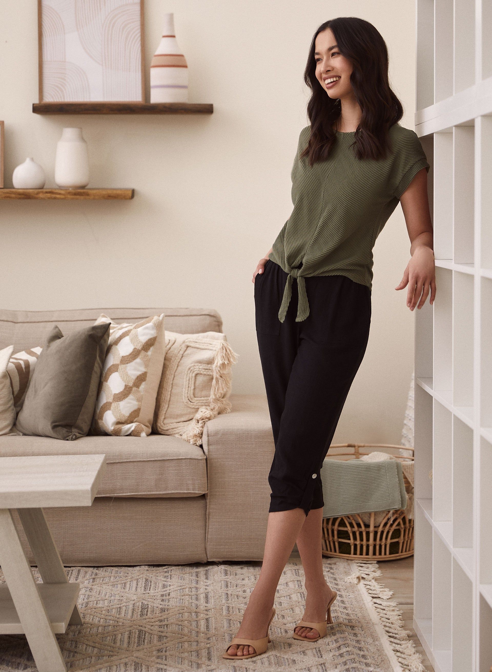 Short Sleeve Tie Detail Top sold by Laura product image thumbnail 3