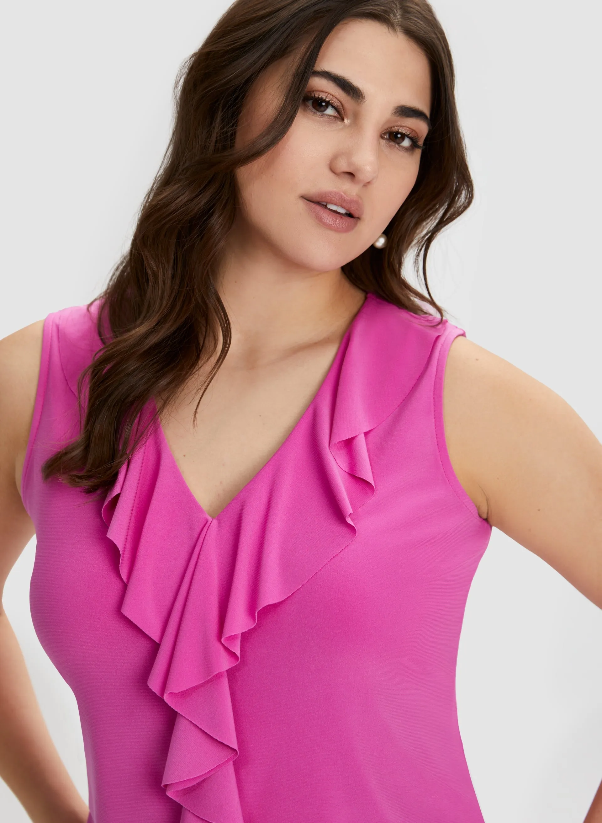 Ruffle Front Sleeveless Top sold by Laura product image thumbnail 2
