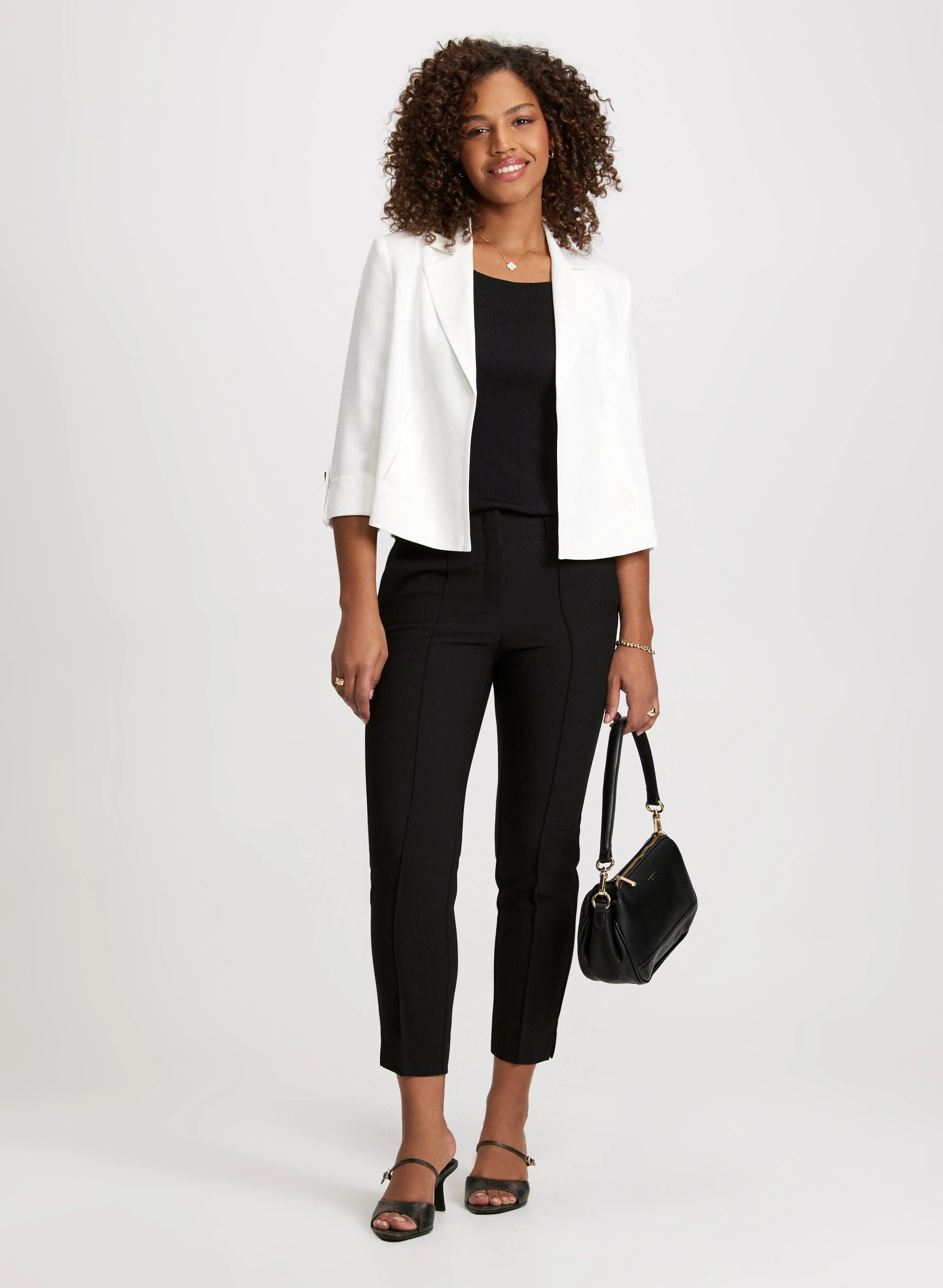 Rolled Sleeves Shirt Collar Jacket & City Fit Slim Leg Pants sold by Laura