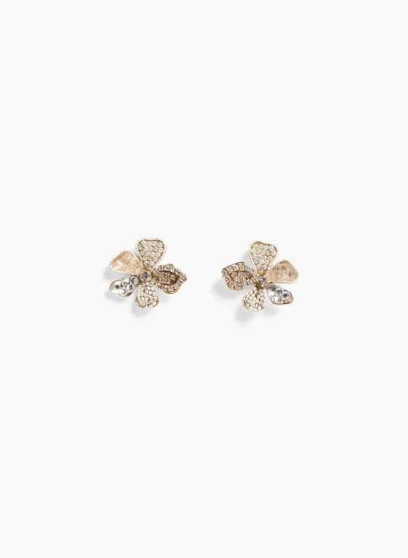 Flower & Crystal Earrings sold by Laura