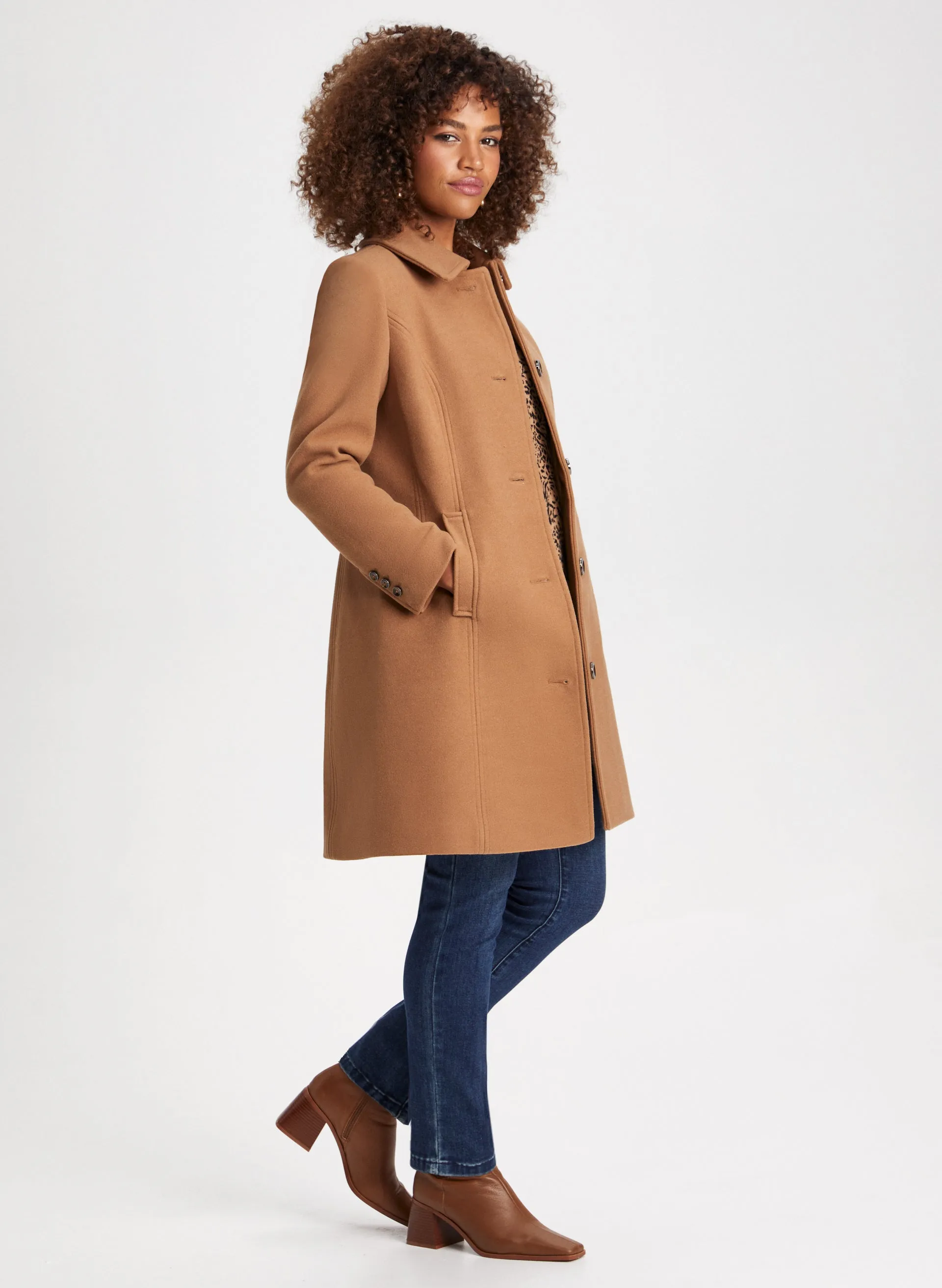 Club Collar Wool Blend Coat sold by Laura product image thumbnail 2