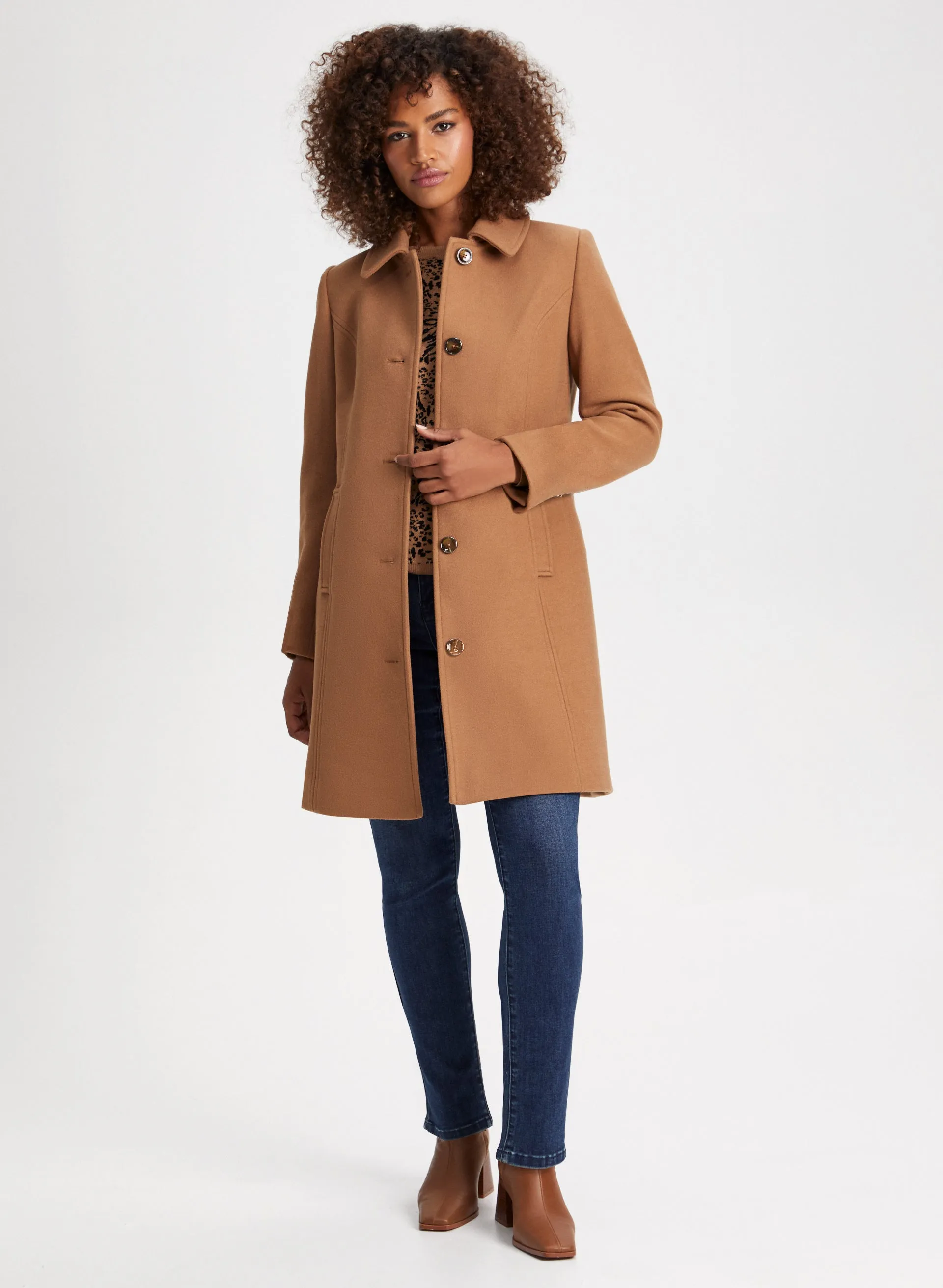 Club Collar Wool Blend Coat sold by Laura product image thumbnail 3