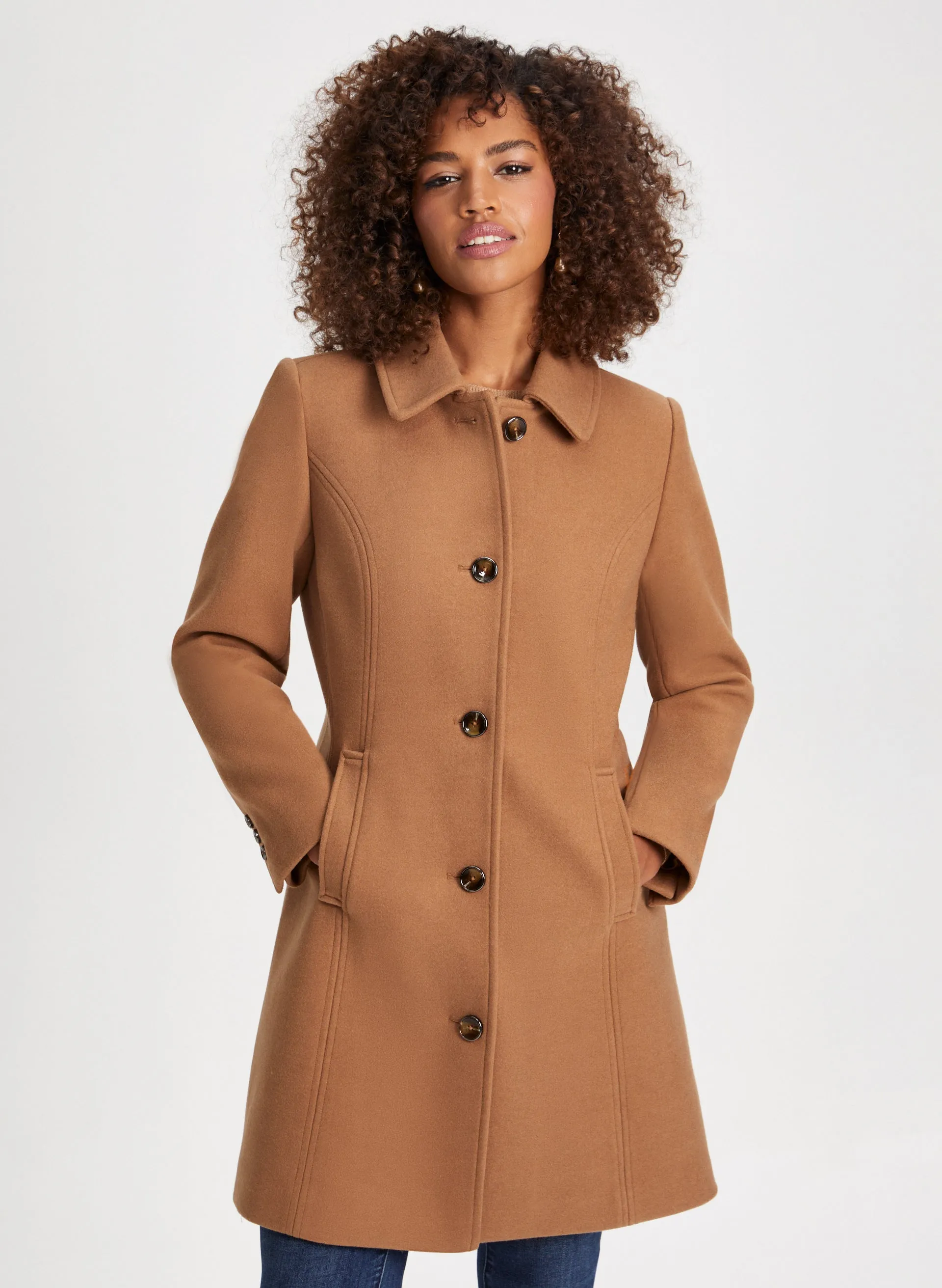 Club Collar Wool Blend Coat sold by Laura