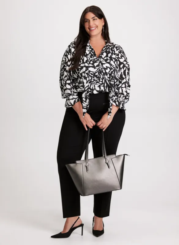 Abstract Print Blouse & Straight Leg Pants sold by Laura