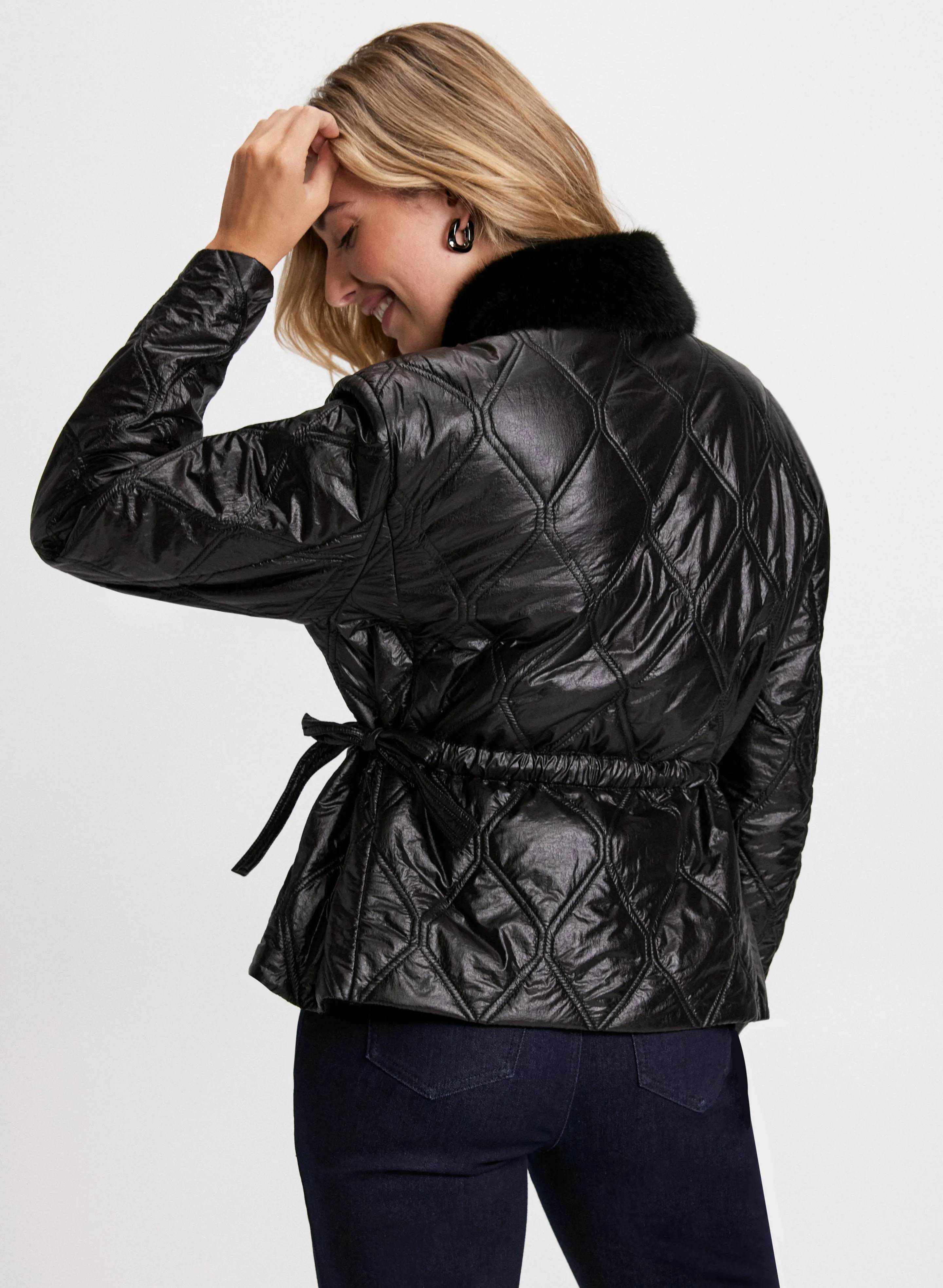 Removable Faux Fur Collar Jacket sold by Laura product image thumbnail 4