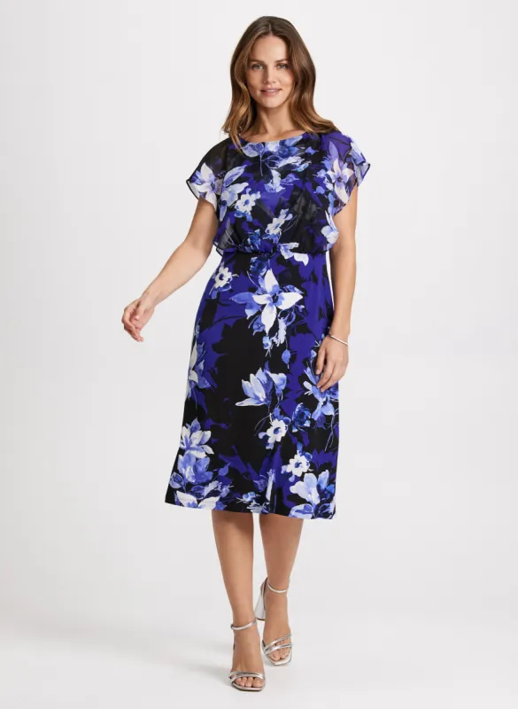 Flutter Sleeve Floral Dress sold by Laura
