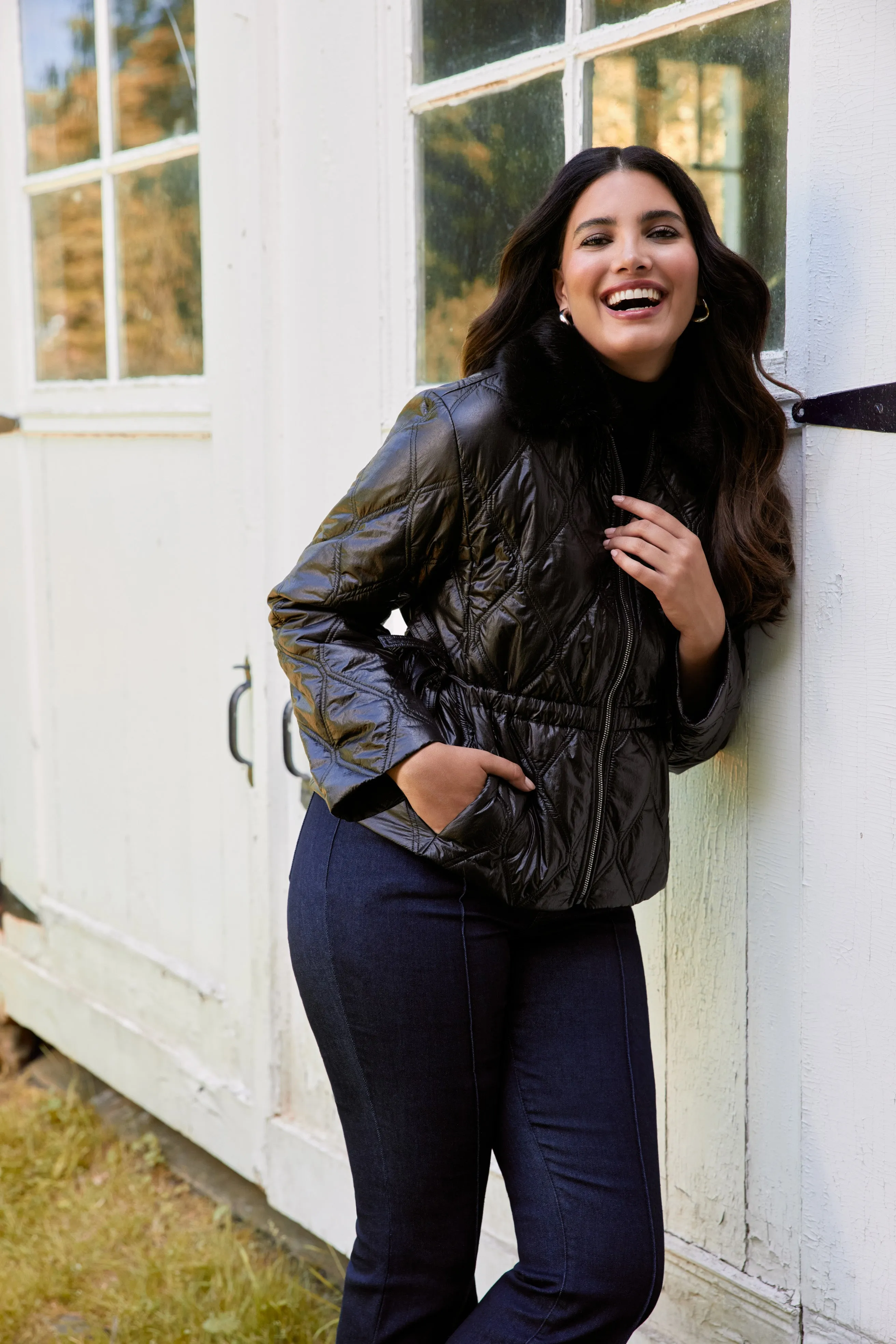 Removable Faux Fur Collar Jacket sold by Laura product image thumbnail 2