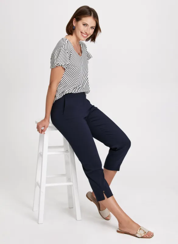 Stripe Print Top & Straight Leg Capris sold by Laura