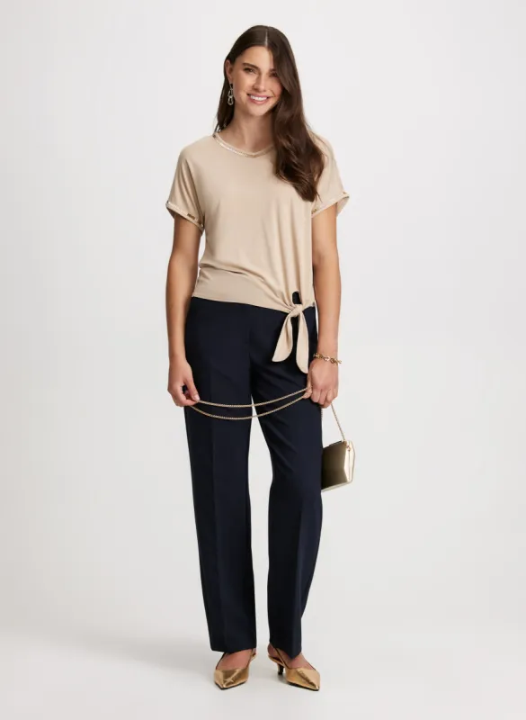Bead Trim Tee & Straight Leg Pants sold by Laura