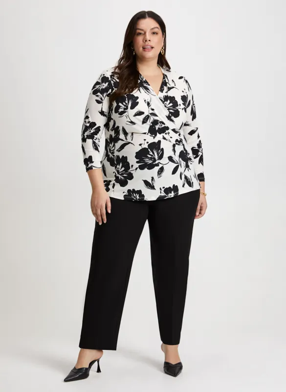 Floral Motif Top & Slim Leg Pants sold by Laura