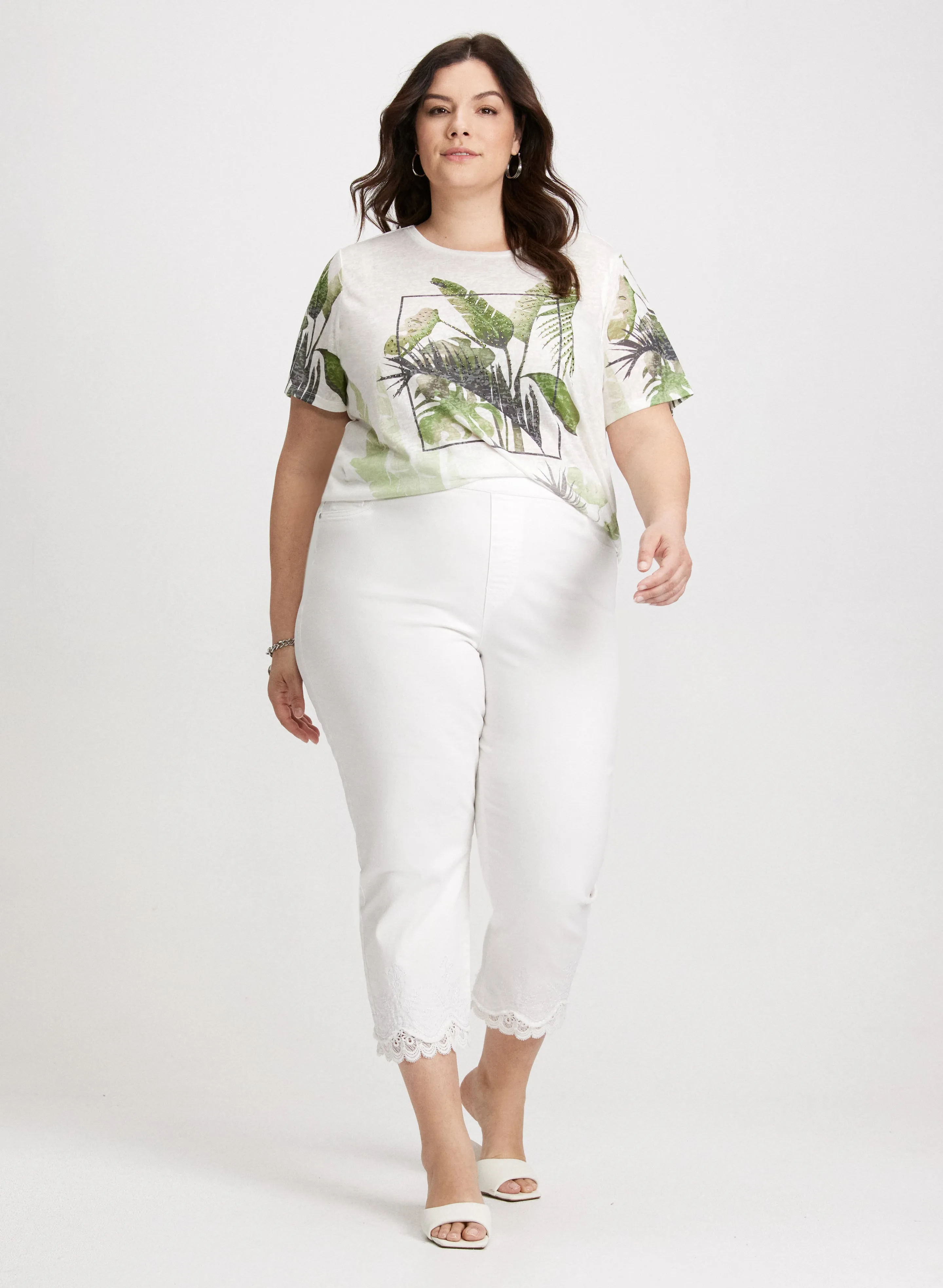 Tropical Print Burnout T-Shirt sold by Laura product image thumbnail 3