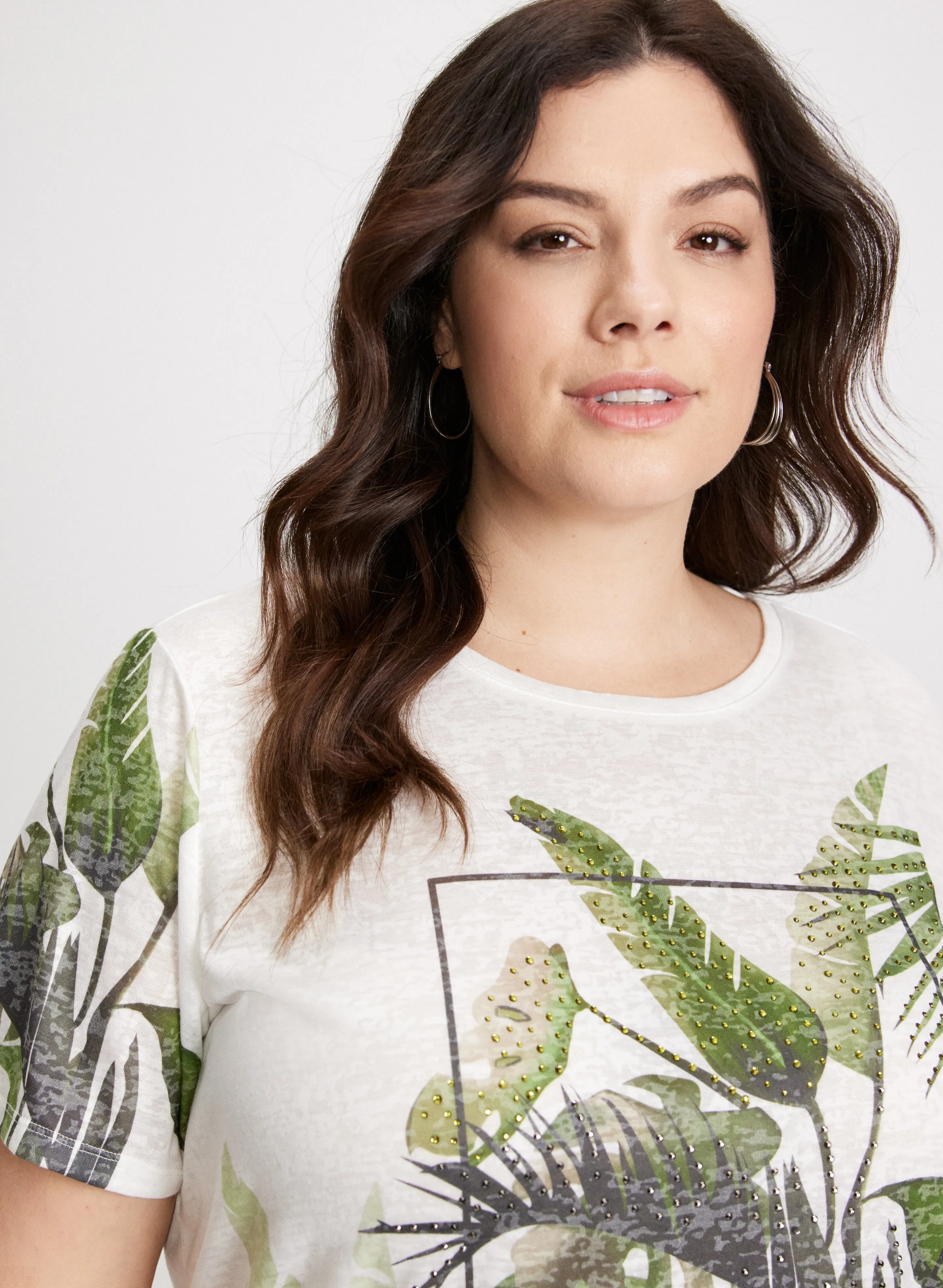 Tropical Print Burnout T-Shirt sold by Laura product image thumbnail 2