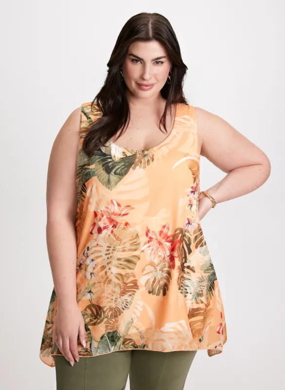 Sleeveless Tropical Print Blouse sold by Laura