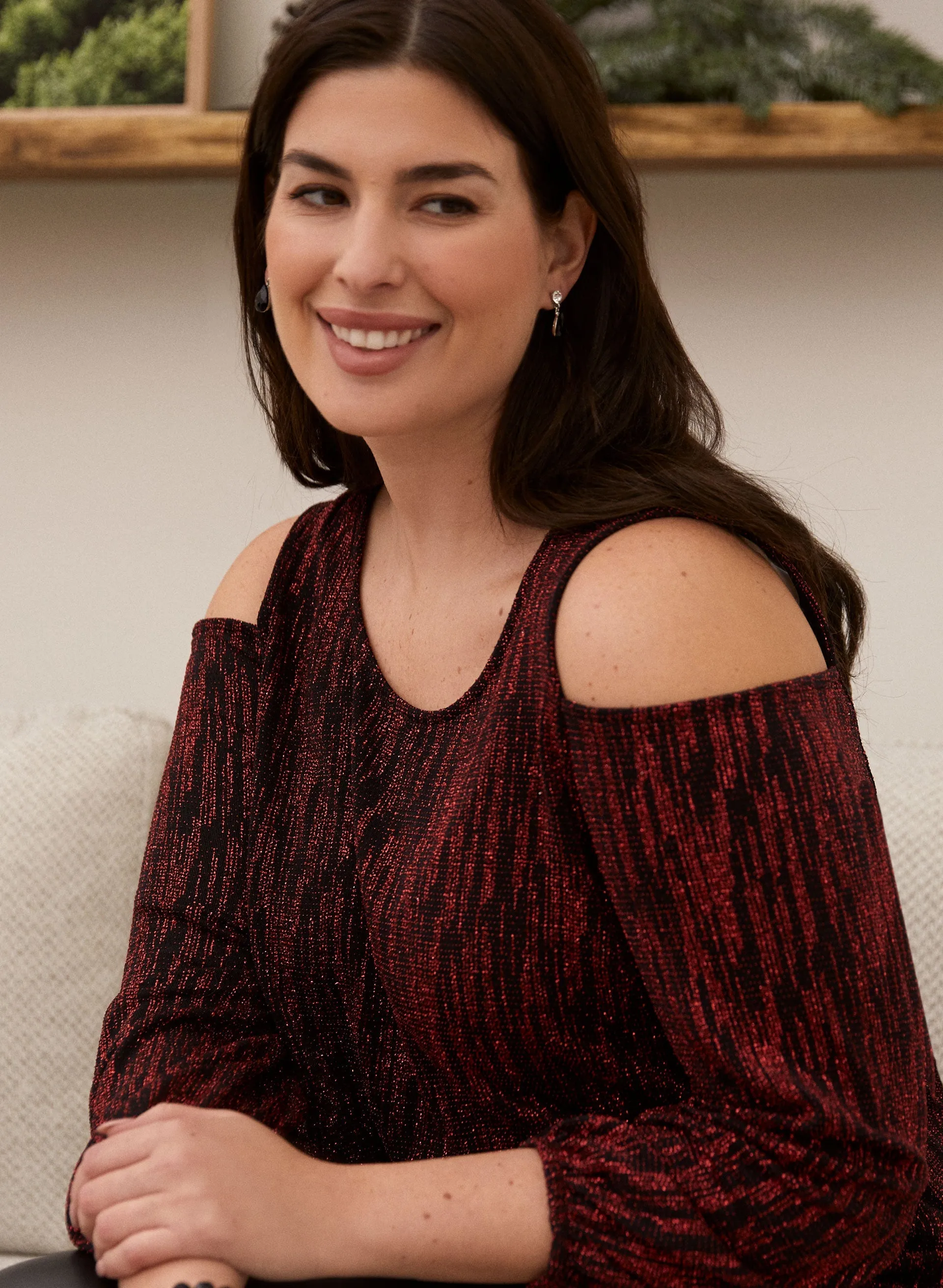 Metallic Open Shoulder Top sold by Laura product image thumbnail 2