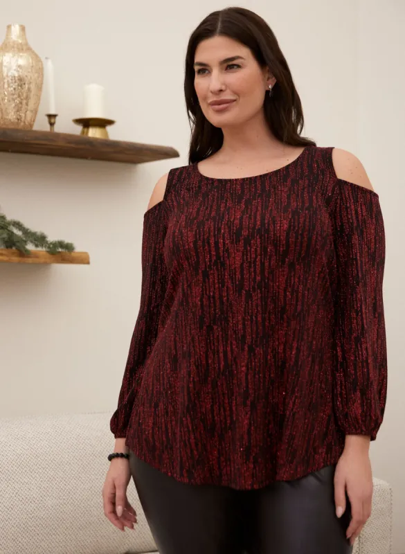 Metallic Open Shoulder Top sold by Laura
