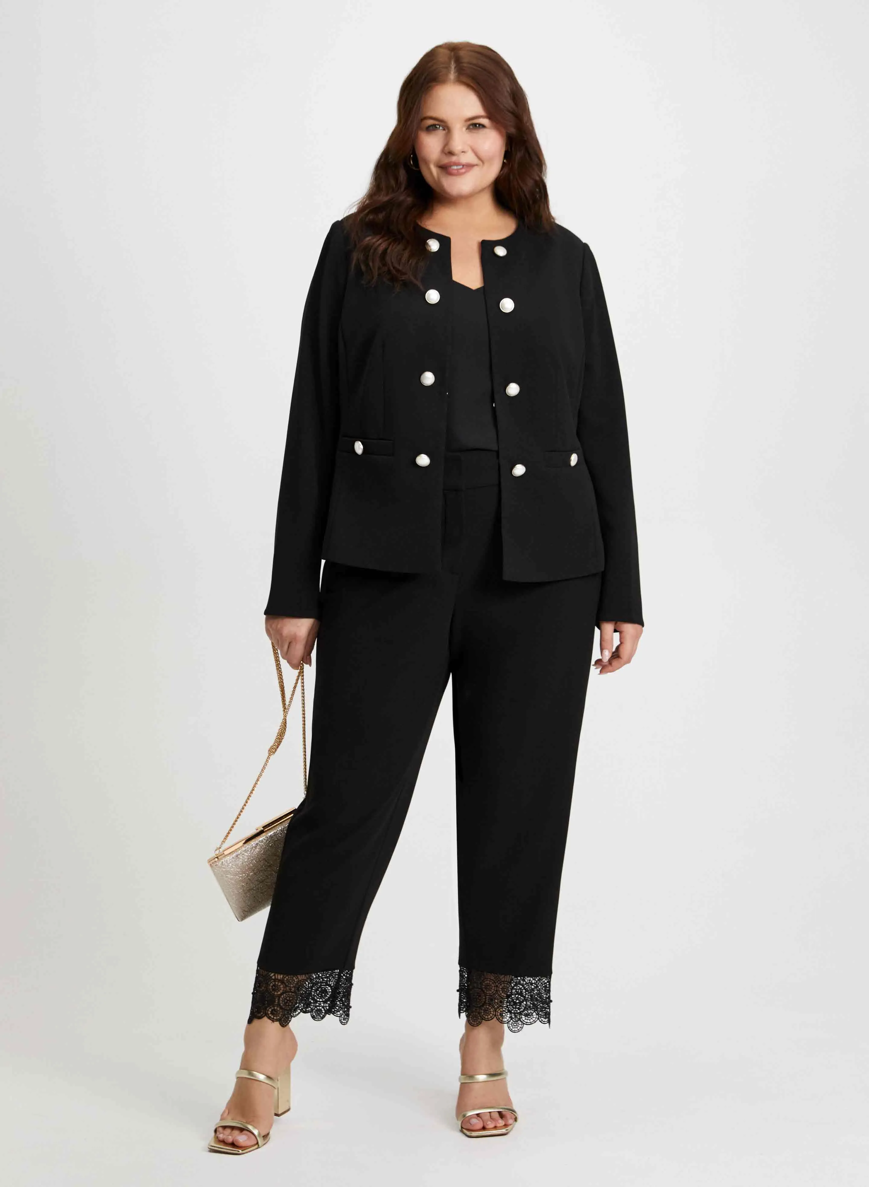 Pearl Embellished Jacket & Lace Trim Pants sold by Laura