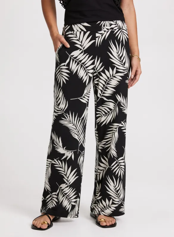 Palm Print Wide-Leg Pants sold by Laura