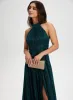 Metallic Crinkle Halter Neck Dress sold by Laura